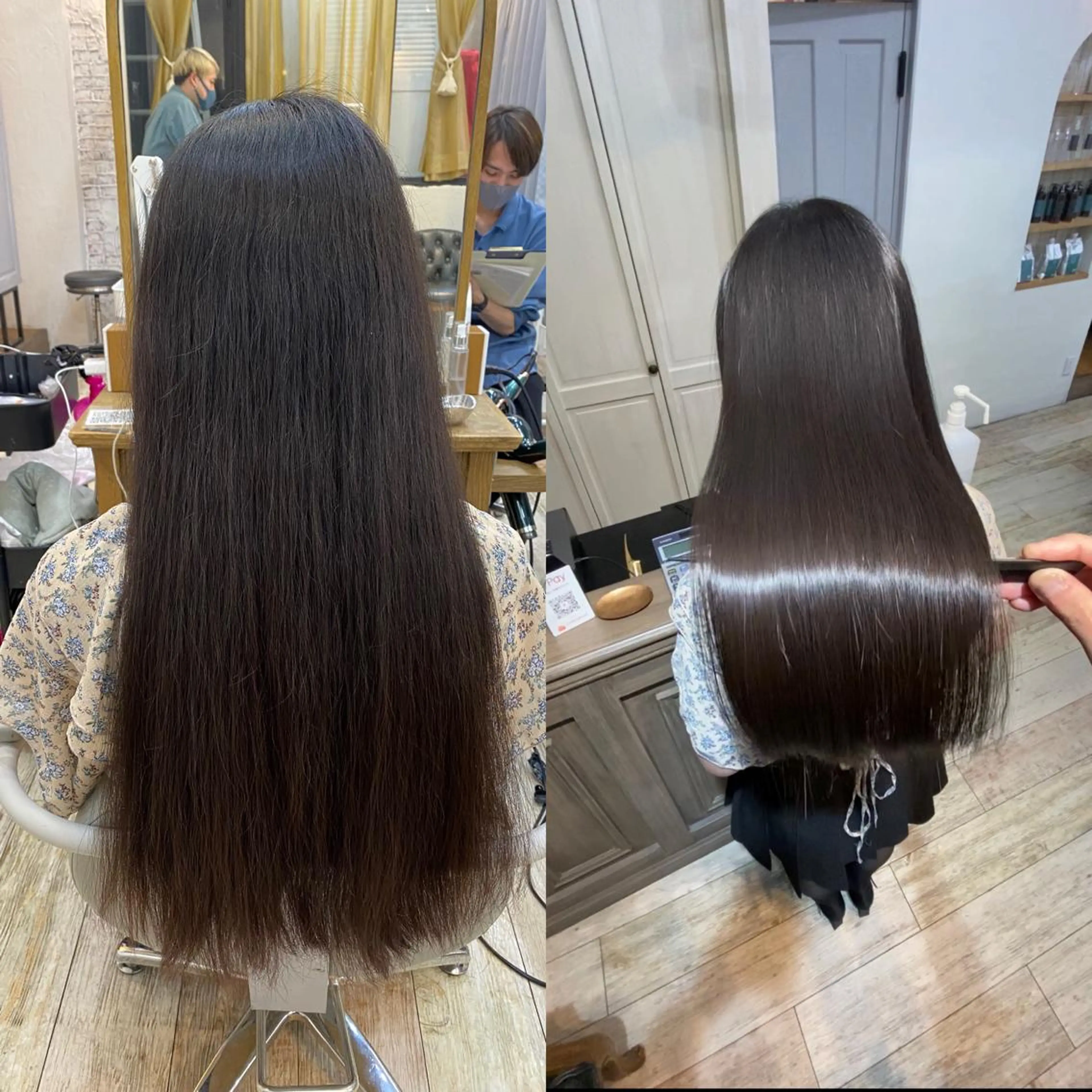 ロング ヘアカラー 縮毛矯正 トリートメント shinka 髪質改善　縮毛矯正所属・美髪ストレート/美髪 レイヤー特化増原優斗のヘアスタイル