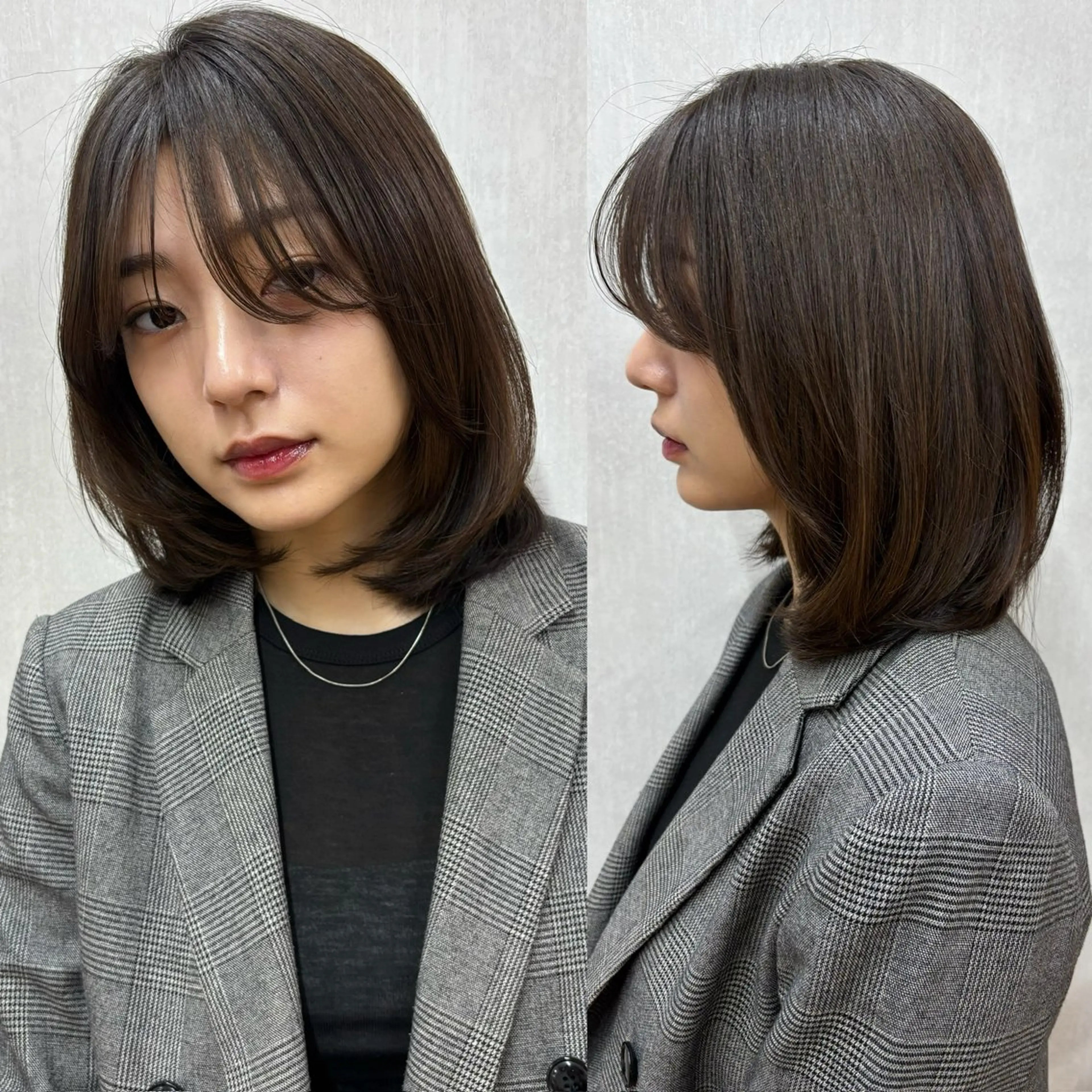 ミディアム ボブレイヤー ボブ レイヤーカット ヘアカラー ボブ/ミディアム 親しみやすさ/さくらのヘアスタイル