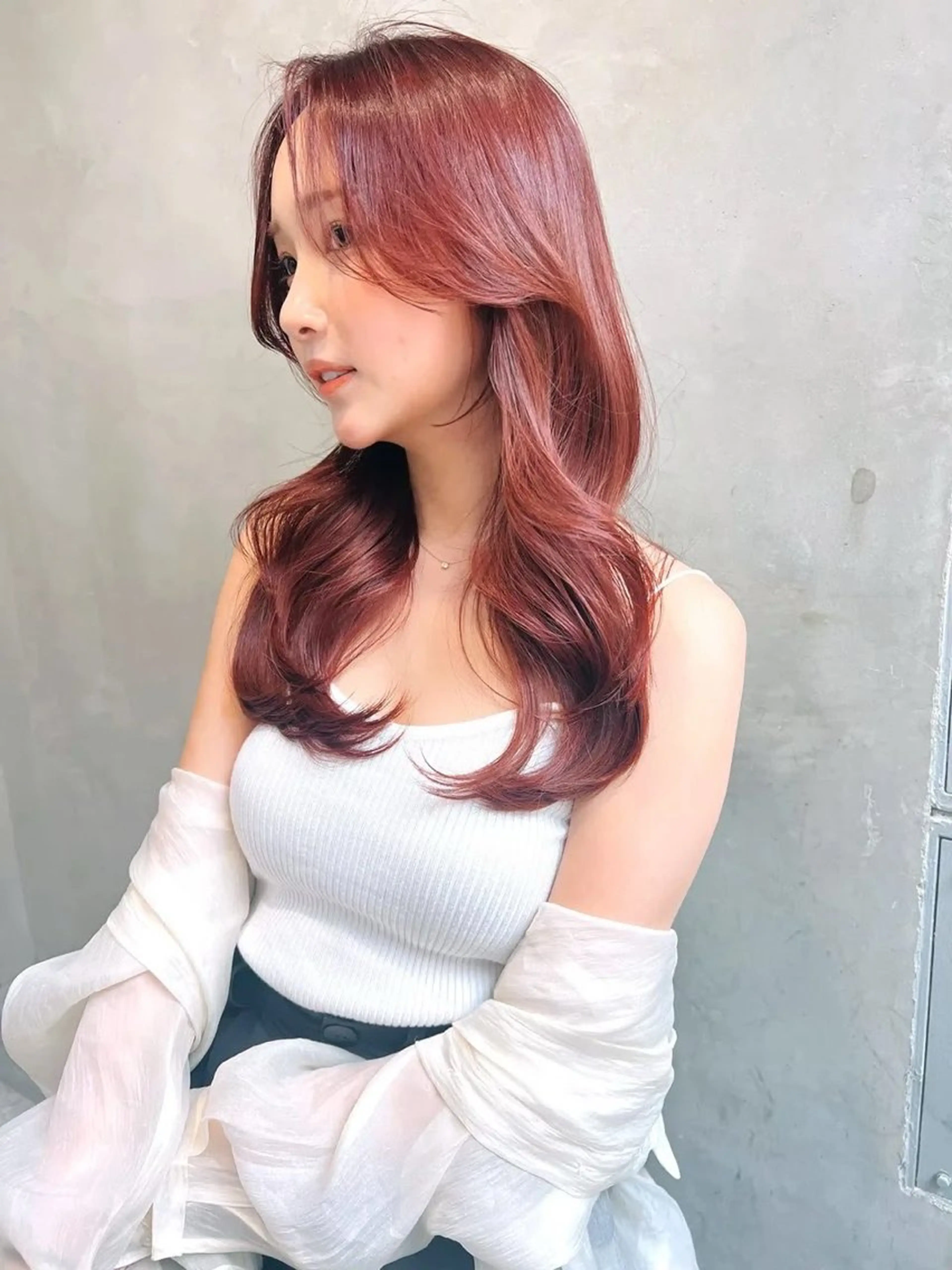 ロング カラー ブラウンカラー レッドカラー レッドブラウン 🎀 Sakuraのヘアスタイル