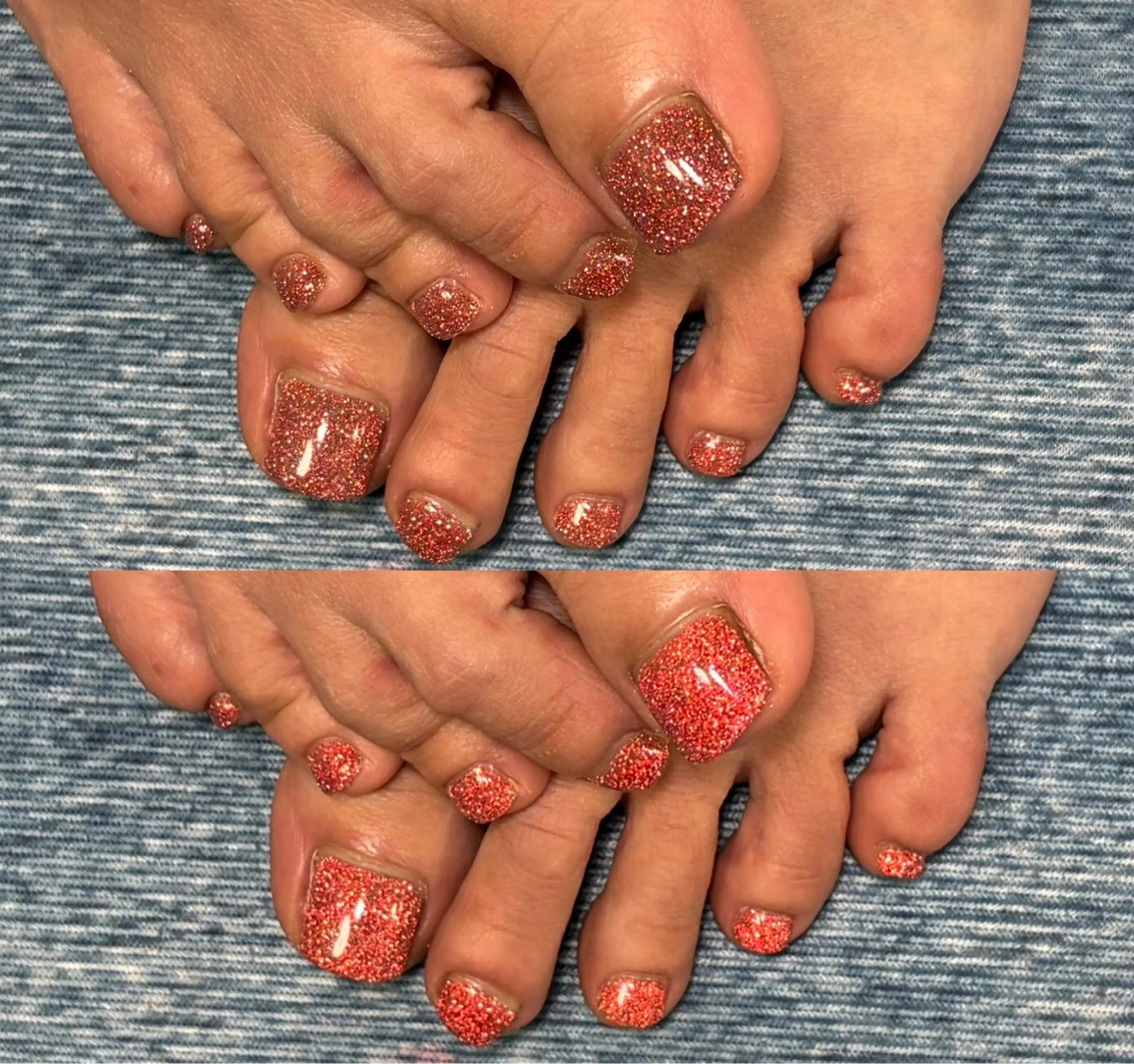 ネイル 赤色 フットネイル ｶｼﾐｱﾈｲﾙ /RIHOのネイルデザイン