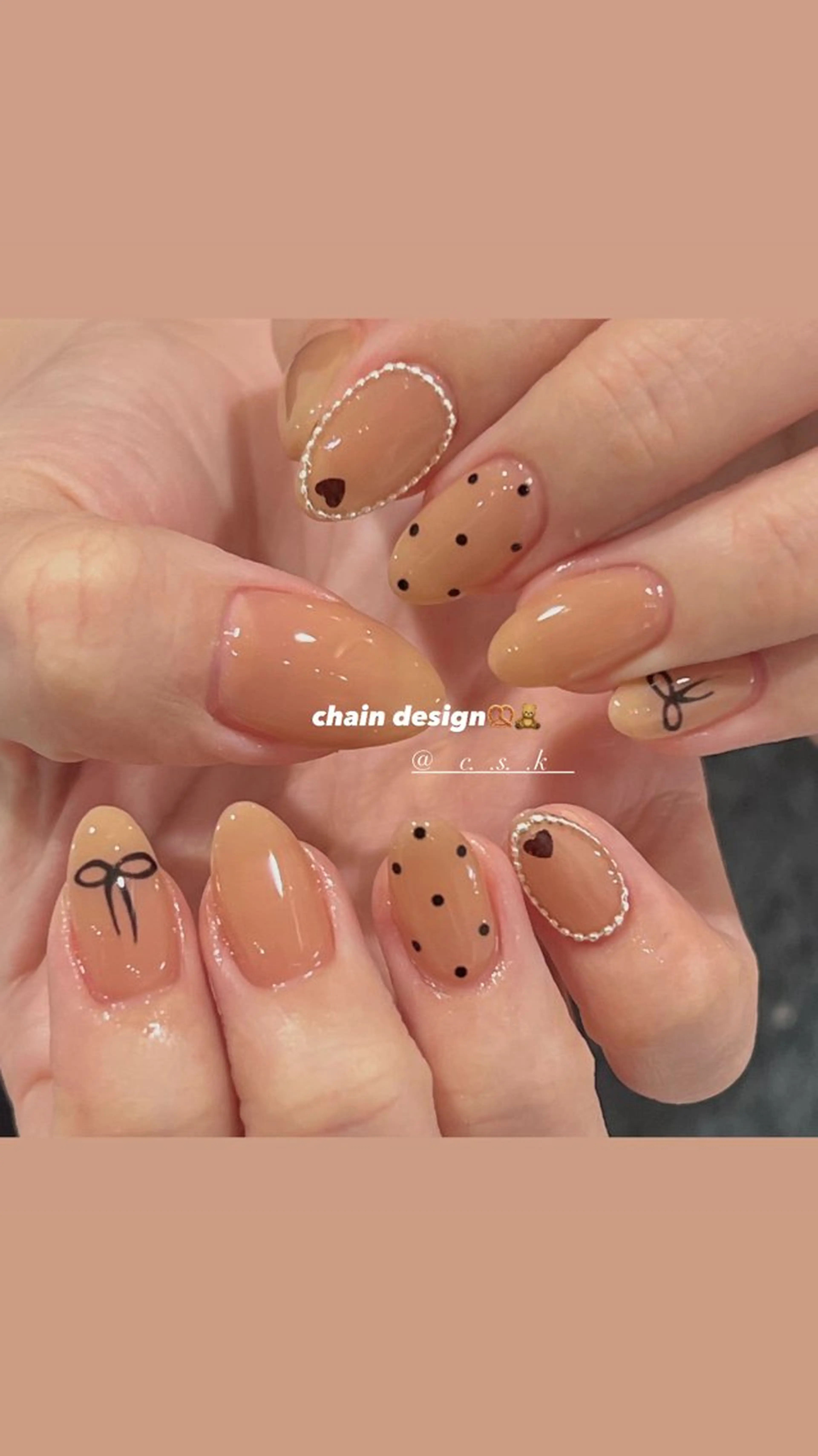 ネイル ハンドネイル 🎀チーク/ちゅるん 🫧chisa🎀のネイルデザイン