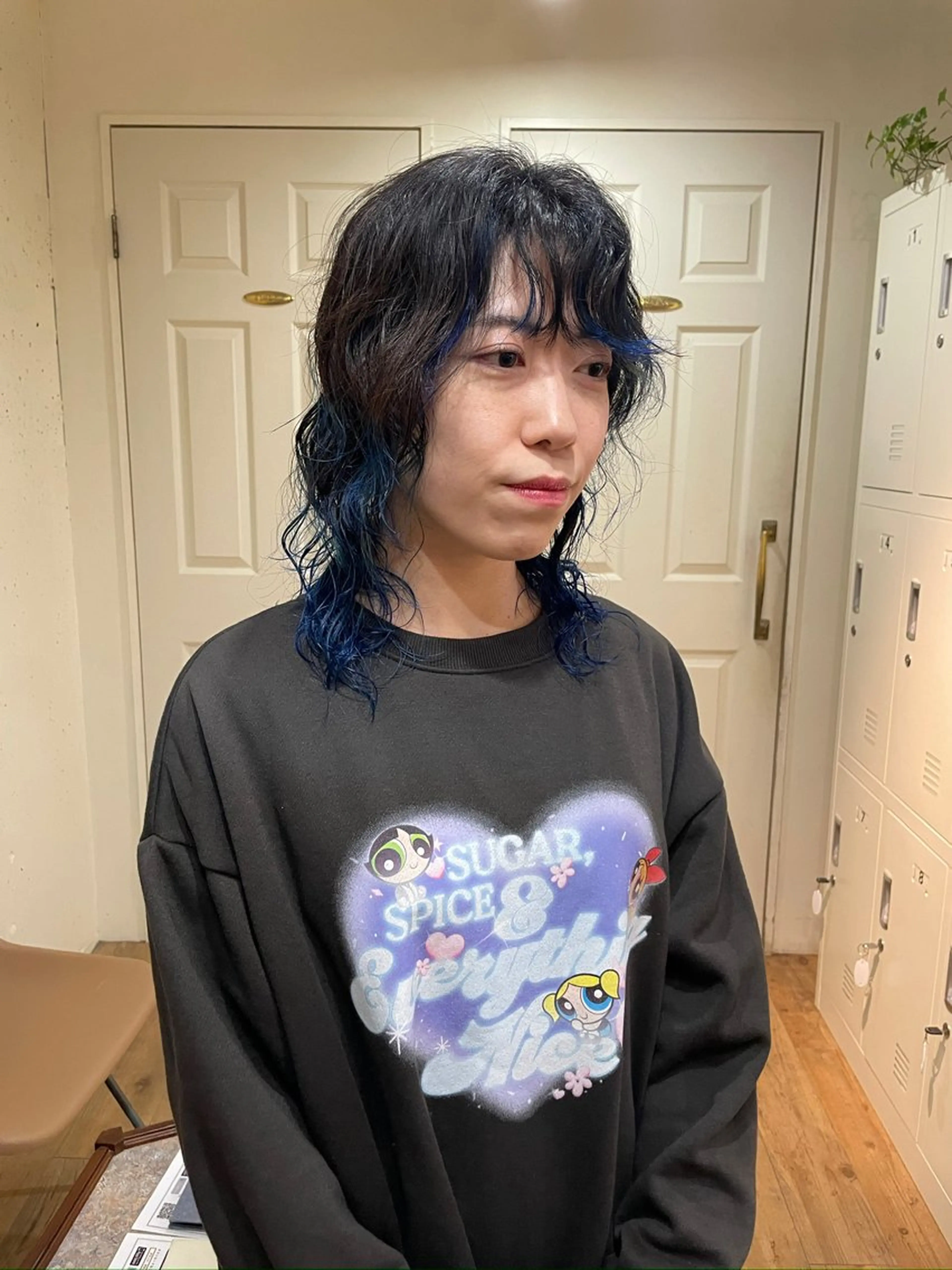 セミロング カラー パーマ セミロングパーマ 顔まわりレイヤー レイヤーカット 外山貴章/パーマ/ 新宿/新宿三丁目のヘアスタイル