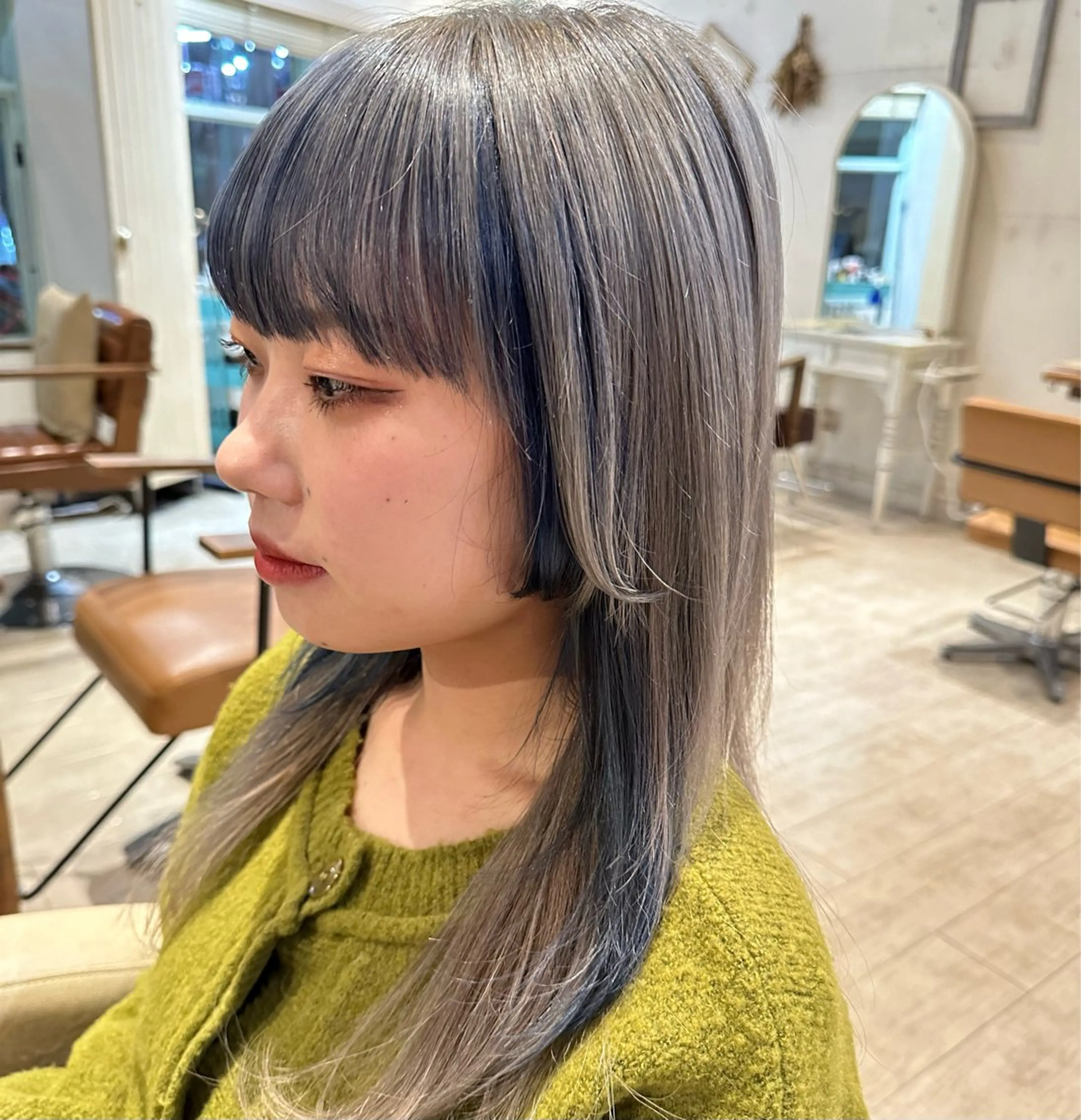 カラー ネイビーカラー シルバー ヘアカラー Nao 【EIGHT札幌】のヘアスタイル