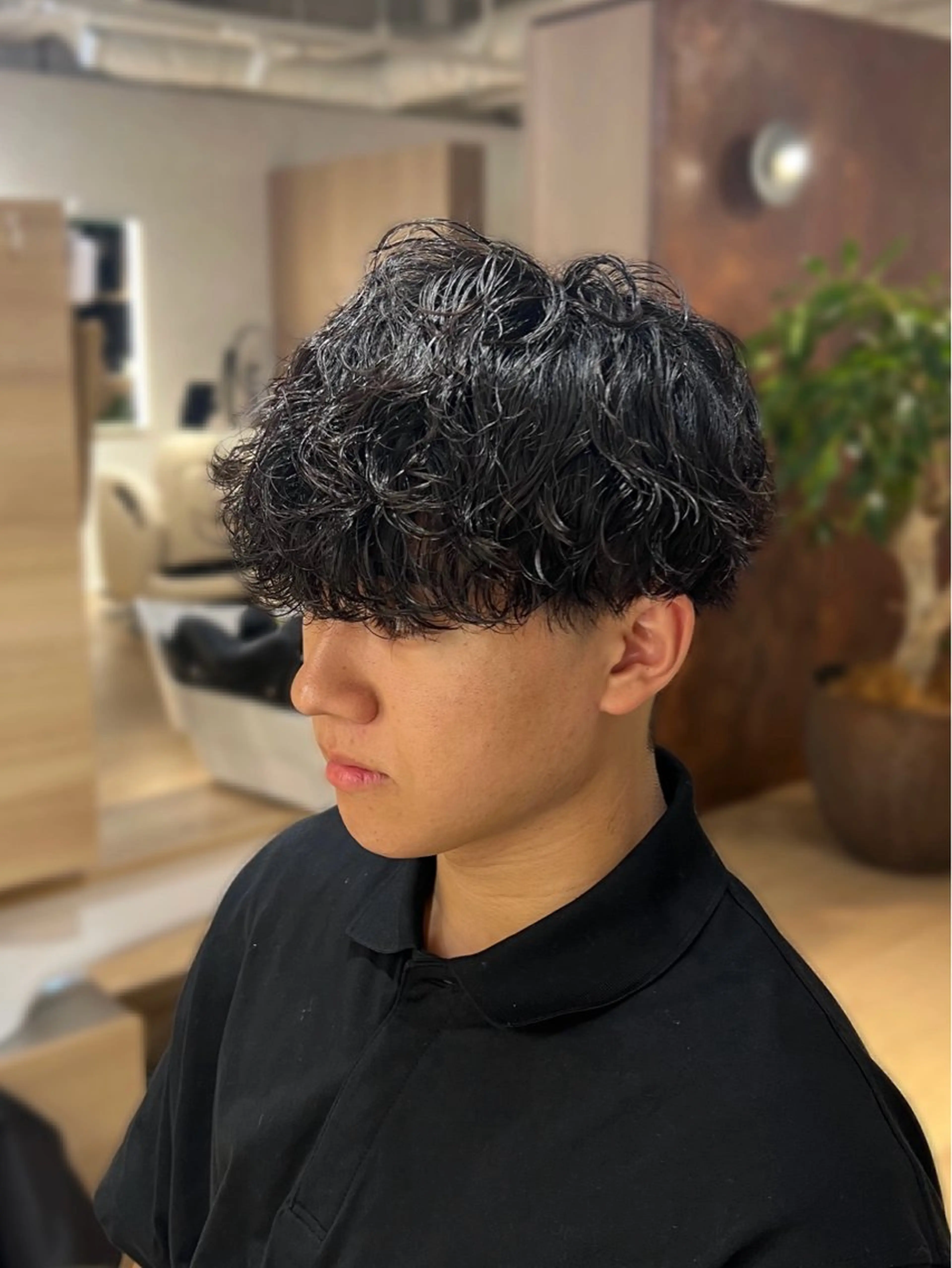 ショート パーマ メンズ カット パーマ unopulir Vamos店所属・梅田茶屋町メンズ 専門美容師 山元一平のヘアスタイル