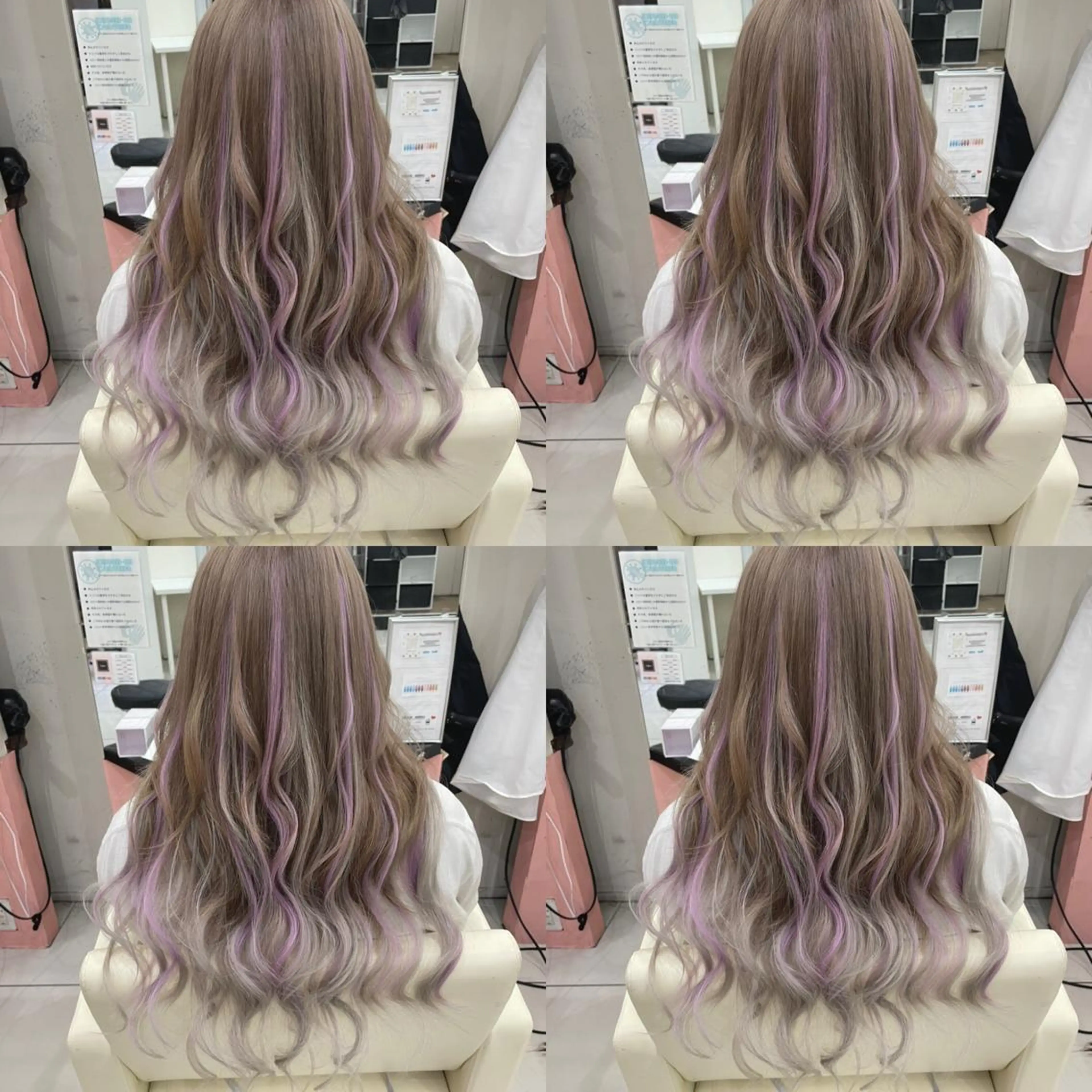 ロング カラー ブリーチ ハイライトカラー パープルカラー ハイライト 🌷MAYU 🌷のヘアスタイル