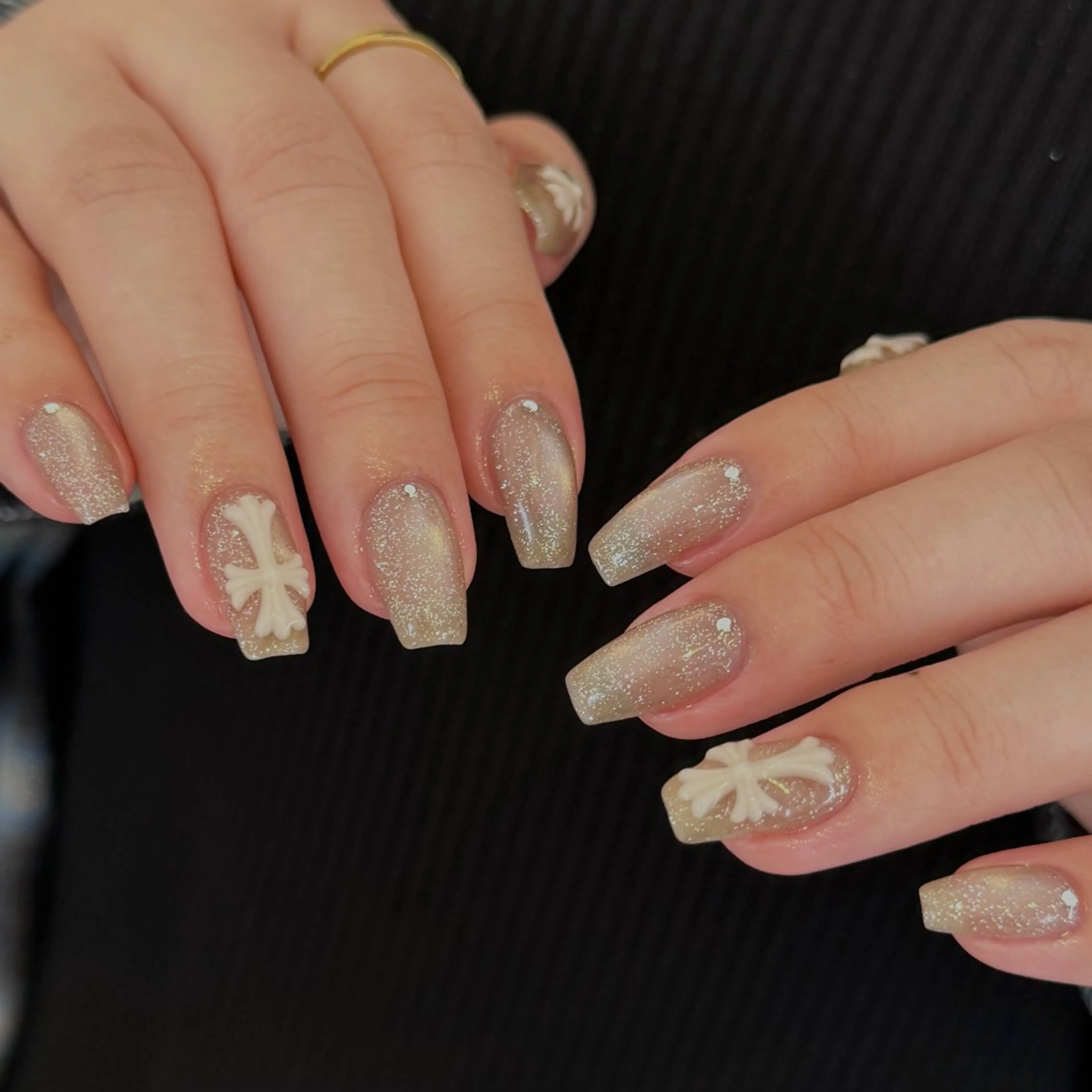 ネイル クリアネイル フラッシュネイル フラッシュマグ フレンチネイル マグネットネイル Luana nailのネイルデザイン