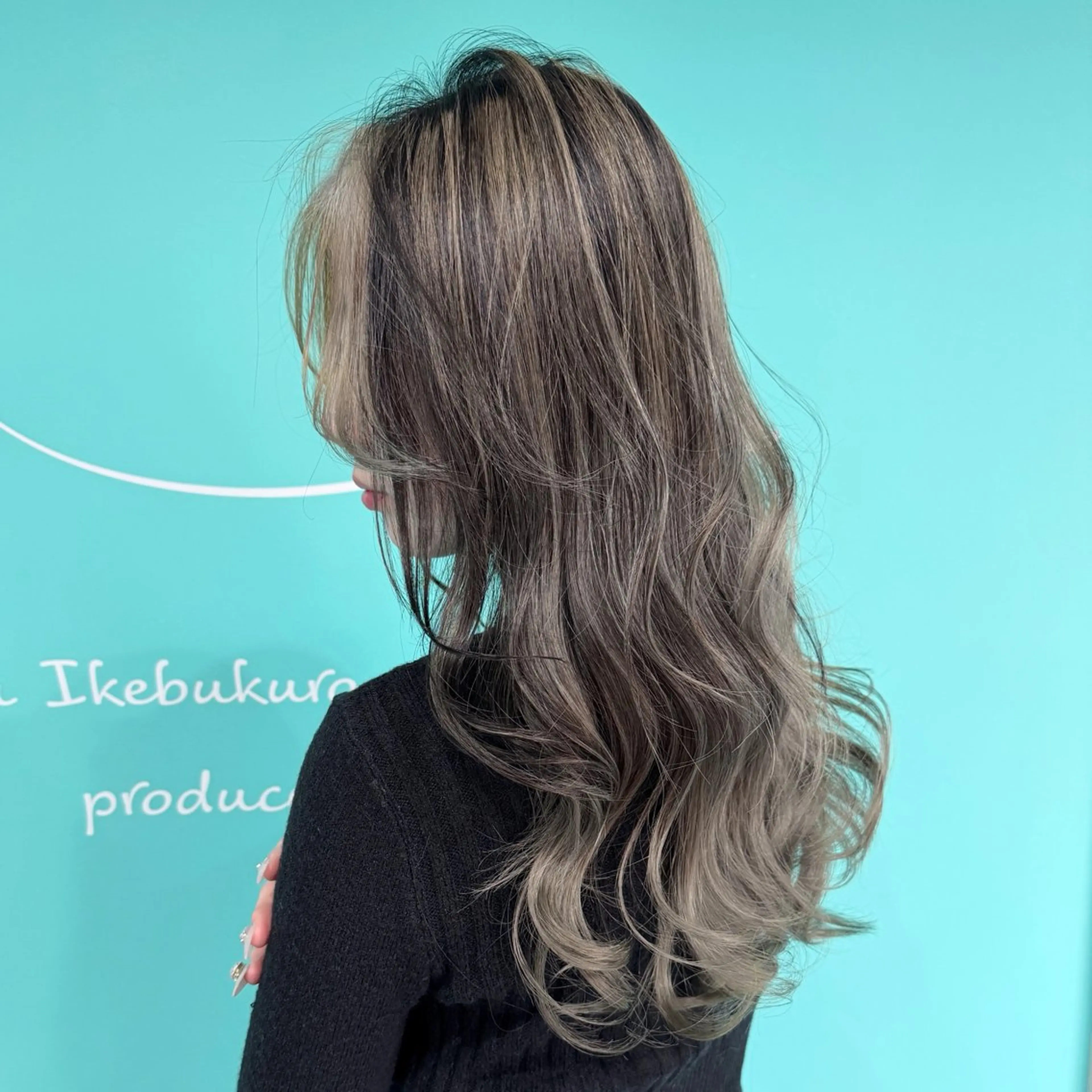 ロング カラー バレイヤージュ 黒髪 レイヤーカット デザインカラー/ ボブ/Natsukiのヘアスタイル