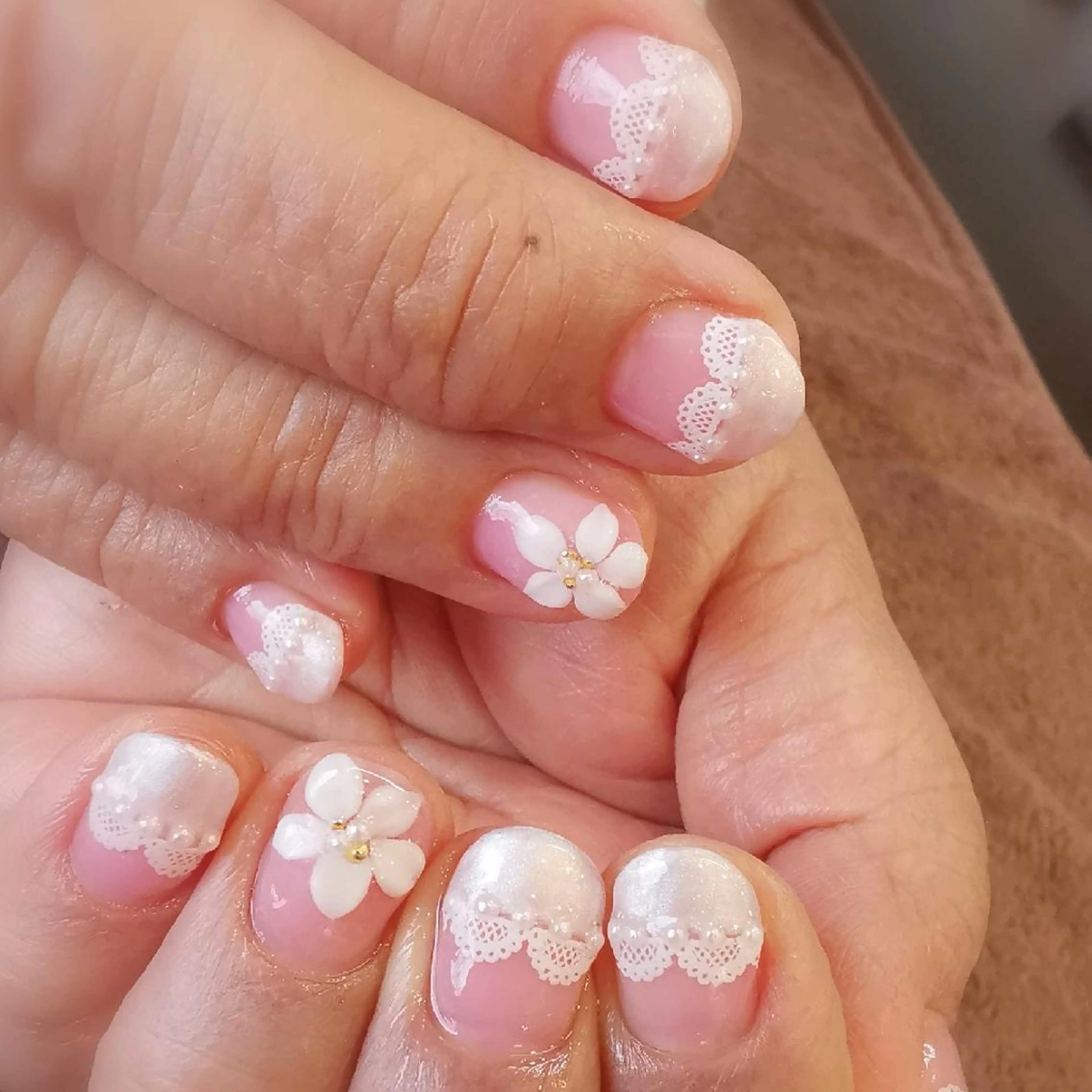 ネイル フレンチネイル レース ハンドネイル reve あやののネイルデザイン