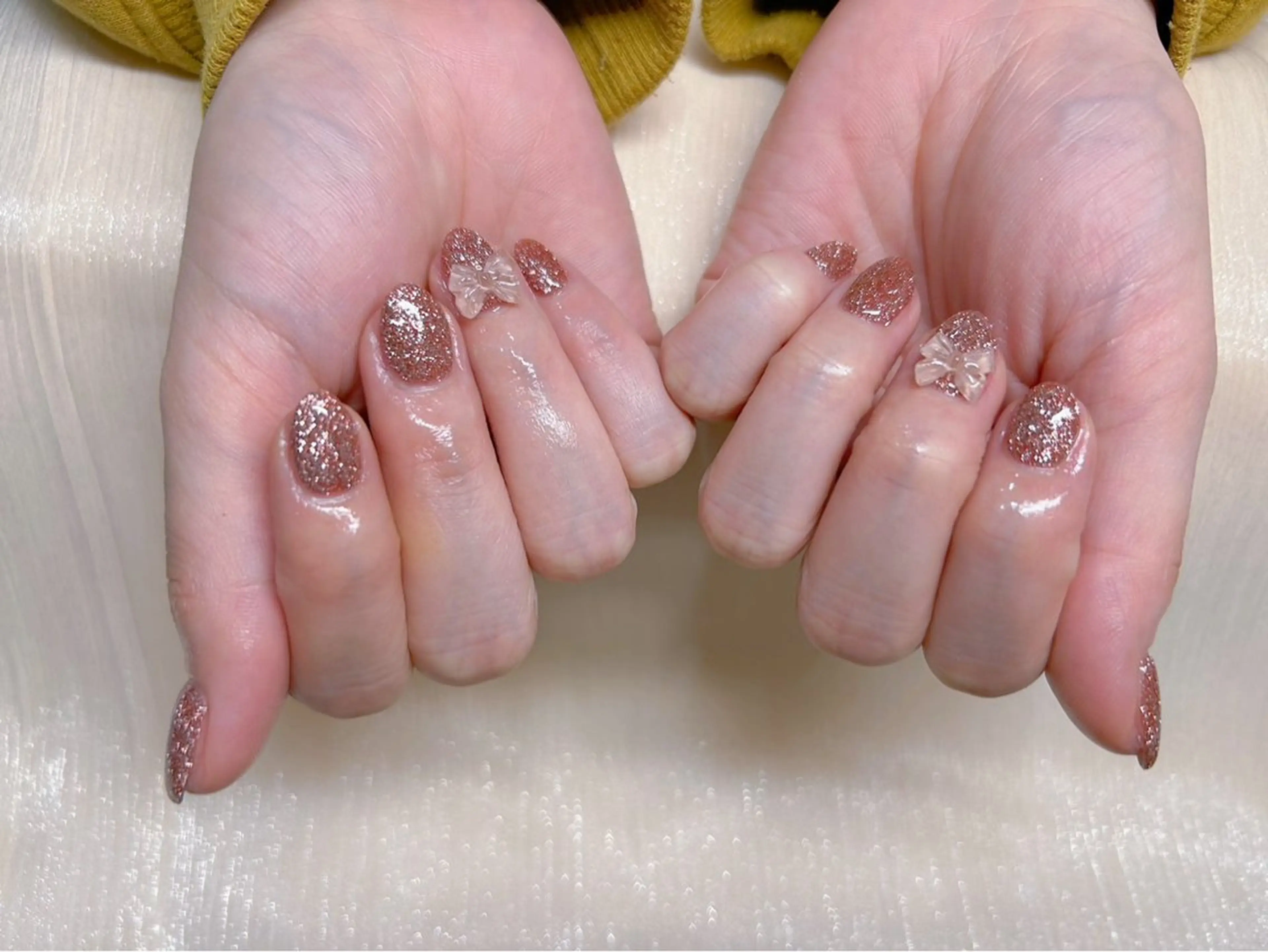 ネイル チークネイル 成人式 フットネイル フレンチネイル ジェルネイル NIJI ネイルサロンのネイルデザイン