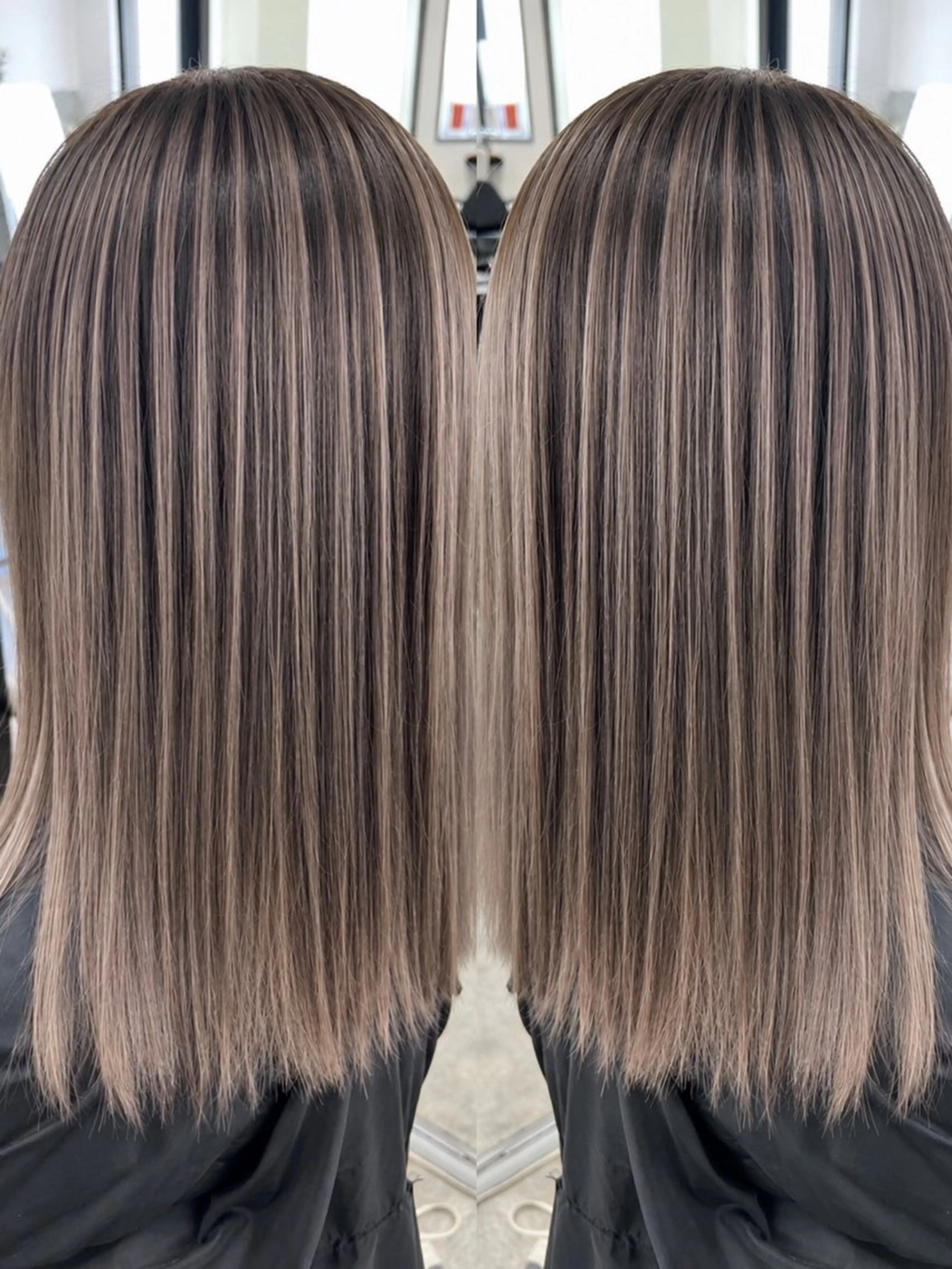 セミロング カラー ブリーチ ヘアカラー C'LD Hair トモヤのヘアスタイル