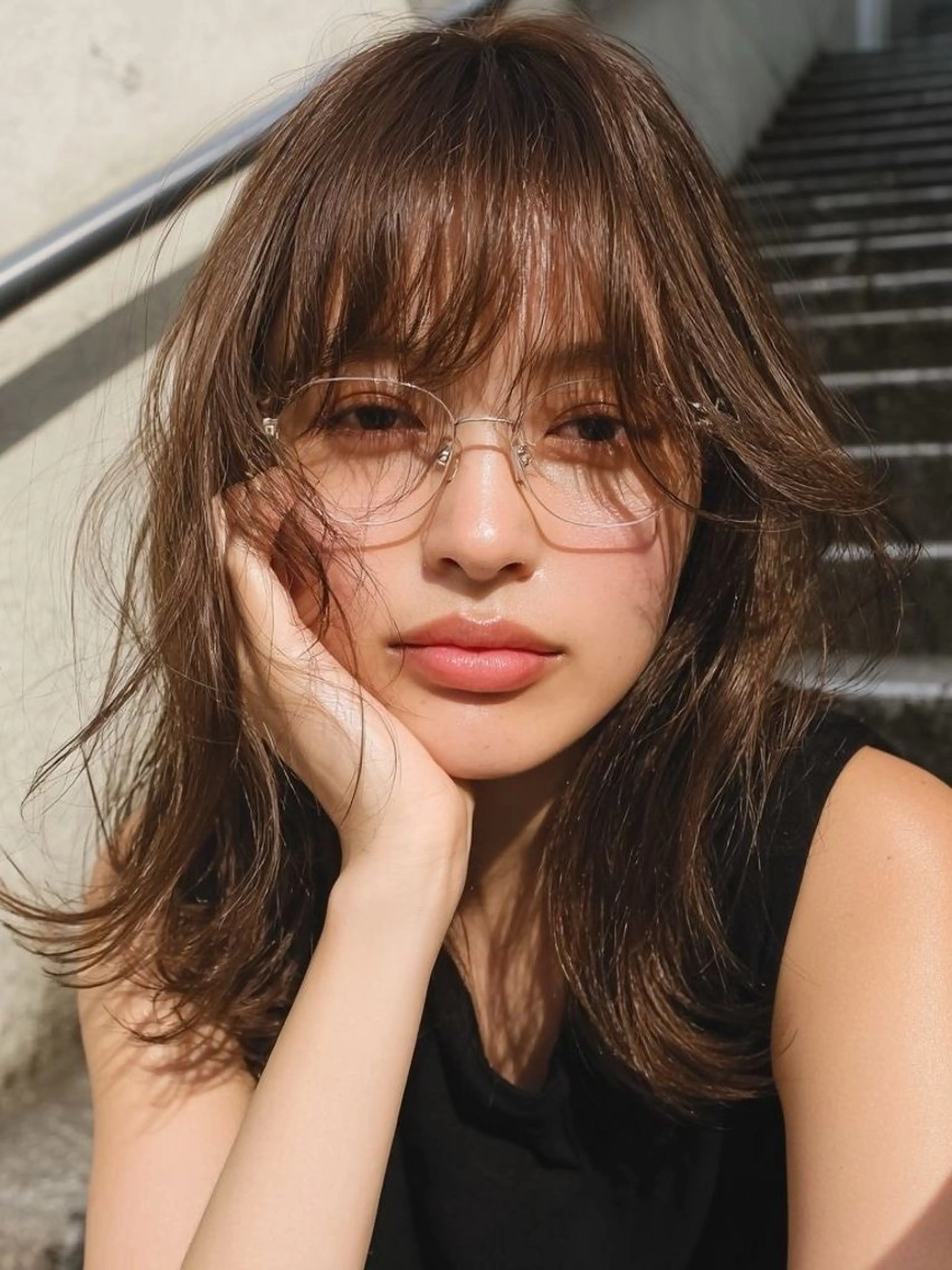 セミロング カラー ☁️透明感カラー× レイヤー ☁️ノアのヘアスタイル