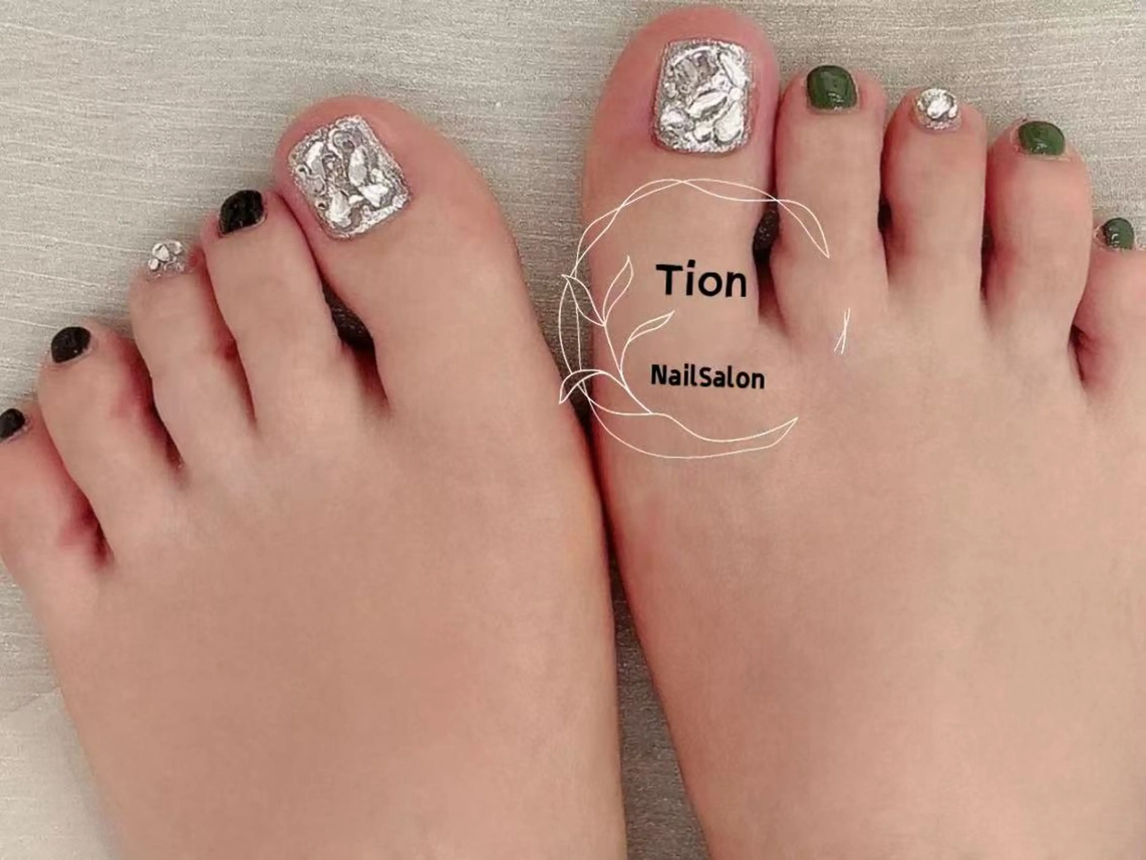 ネイル チークネイル 長さ出し フットネイル フレンチネイル ジェルネイル Nailsalon Tion武蔵小杉店のネイルデザイン