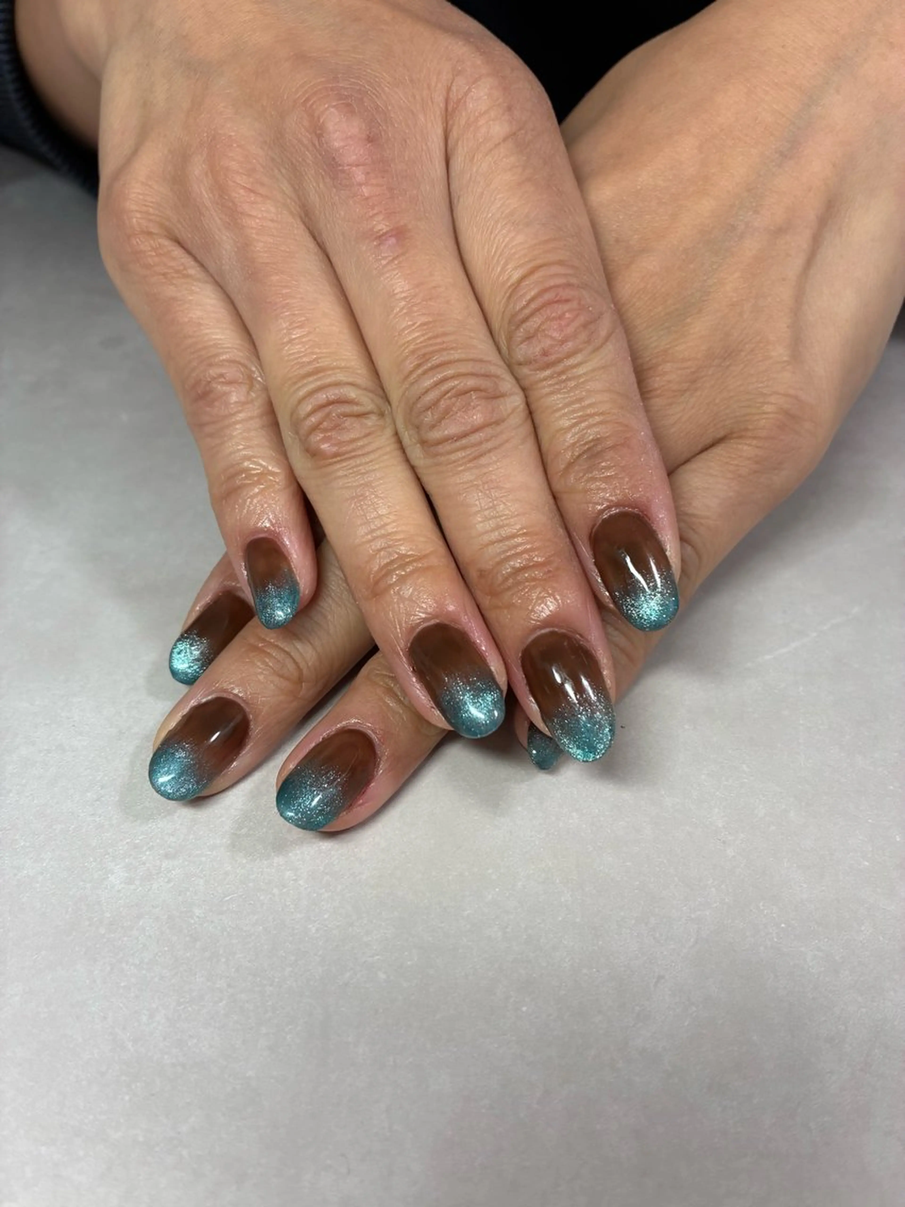 ネイル ハンドネイル Aqua peachのネイルデザイン