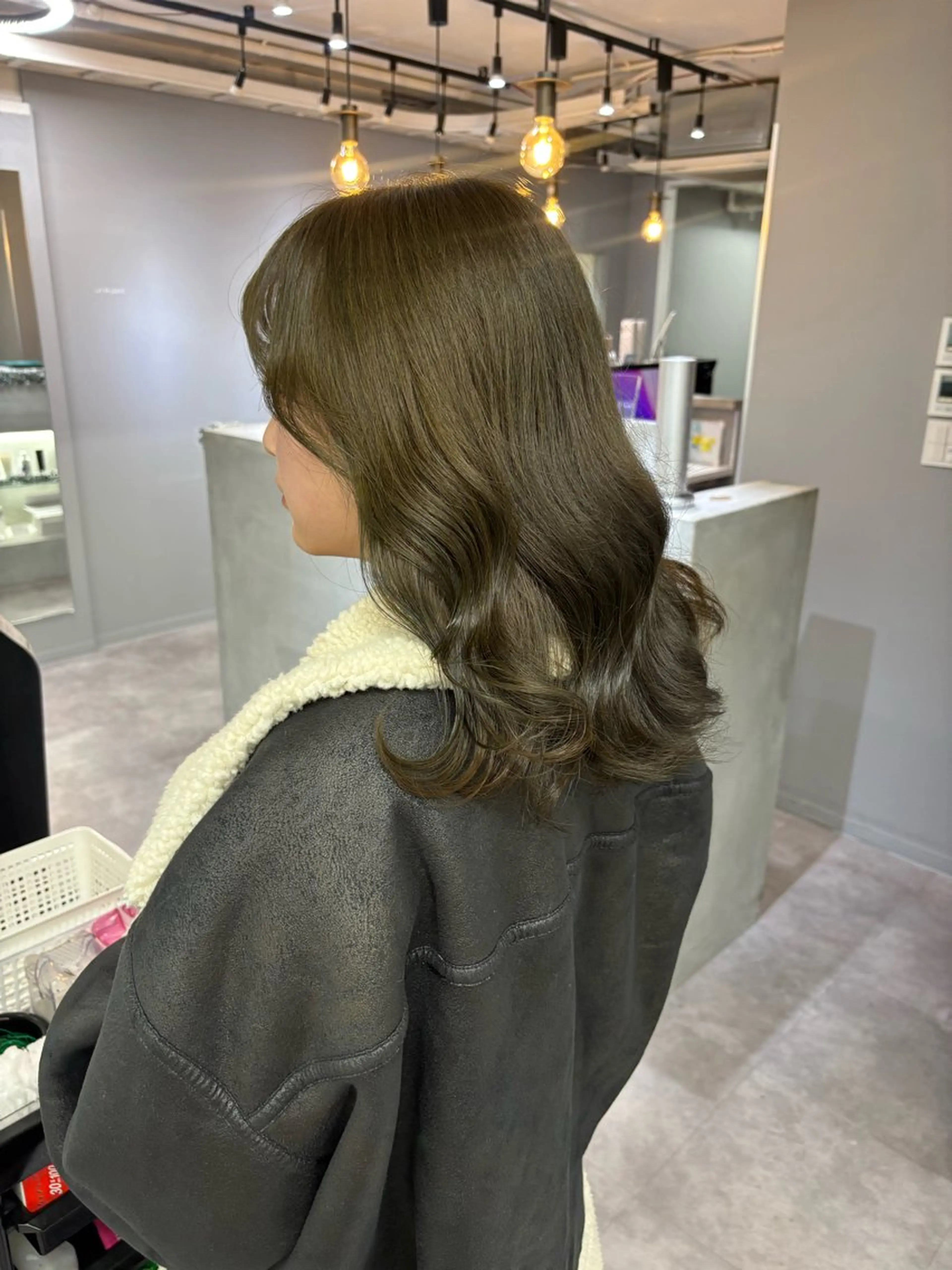 ミディアム カラー ベージュカラー オリーブベージュ カット ヘアカラー トリートメント きよはらちさき🍑 柔らかカラー🌱🫧のヘアスタイル