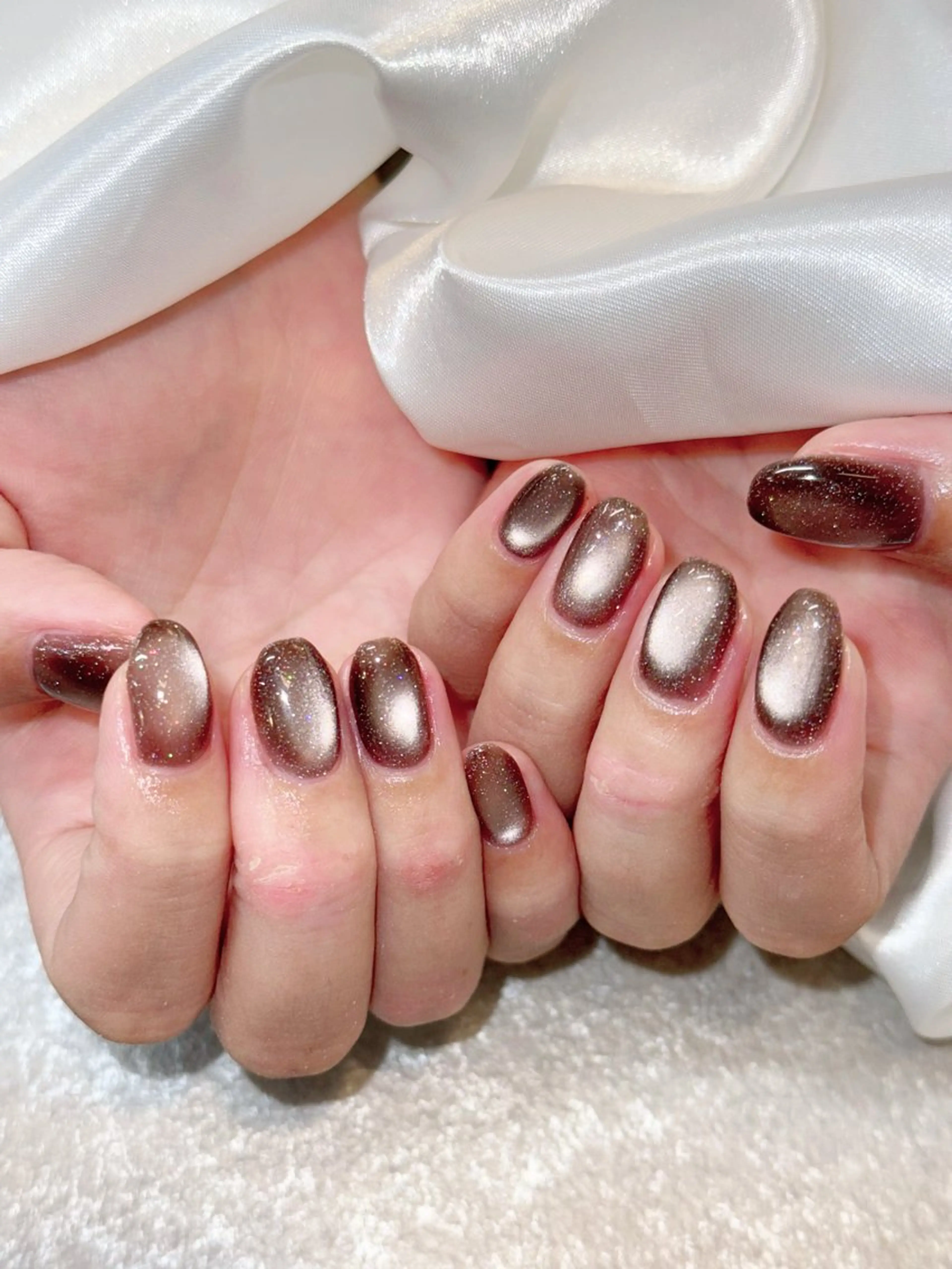 ネイル フラッシュネイル マグネットネイル ハンドネイル Agate miku🎀‧₊のネイルデザイン