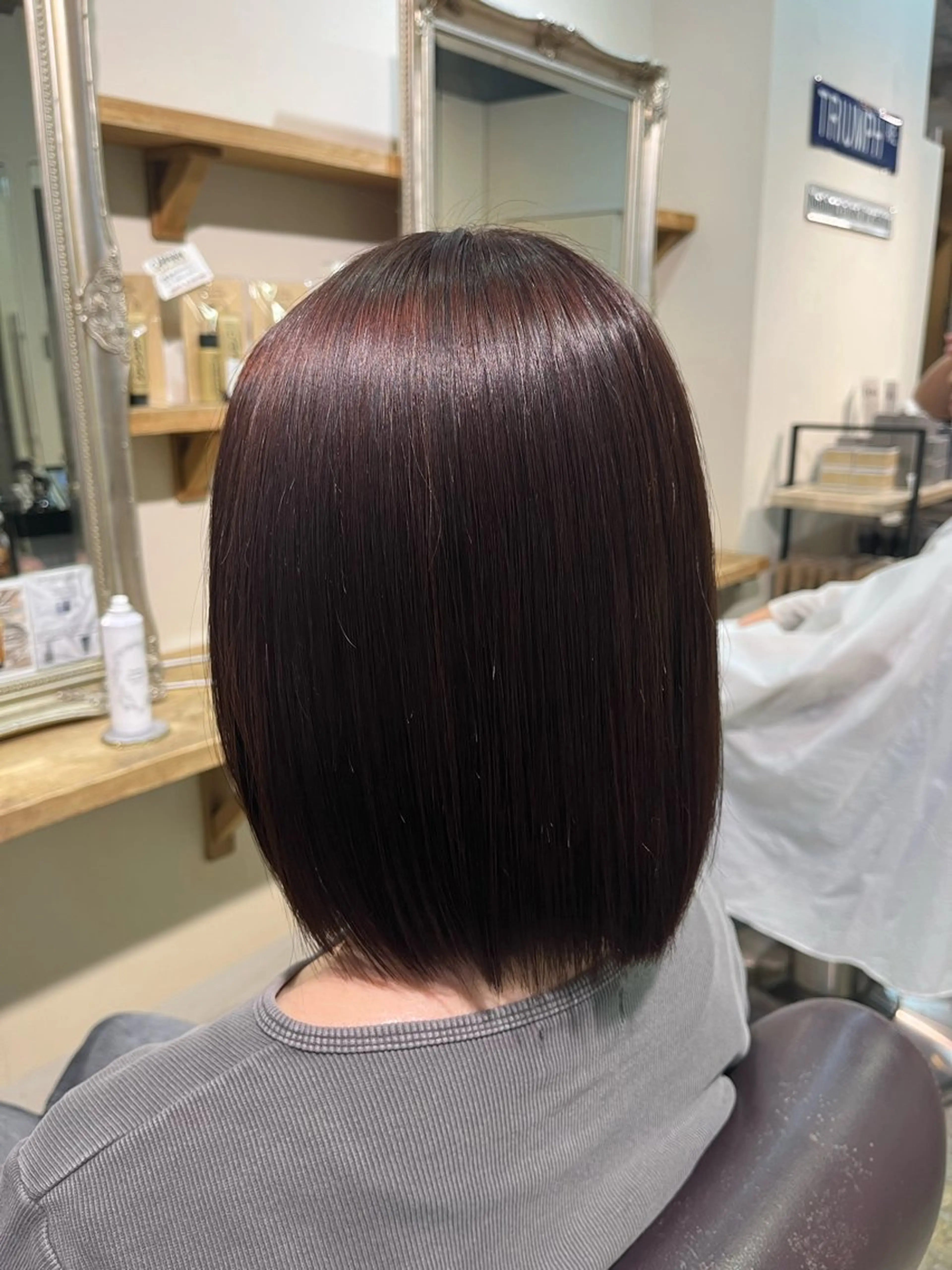 ミディアム カラー ヘアカラー フェザーパーマ🌙 毛流れ yuzukiのヘアスタイル