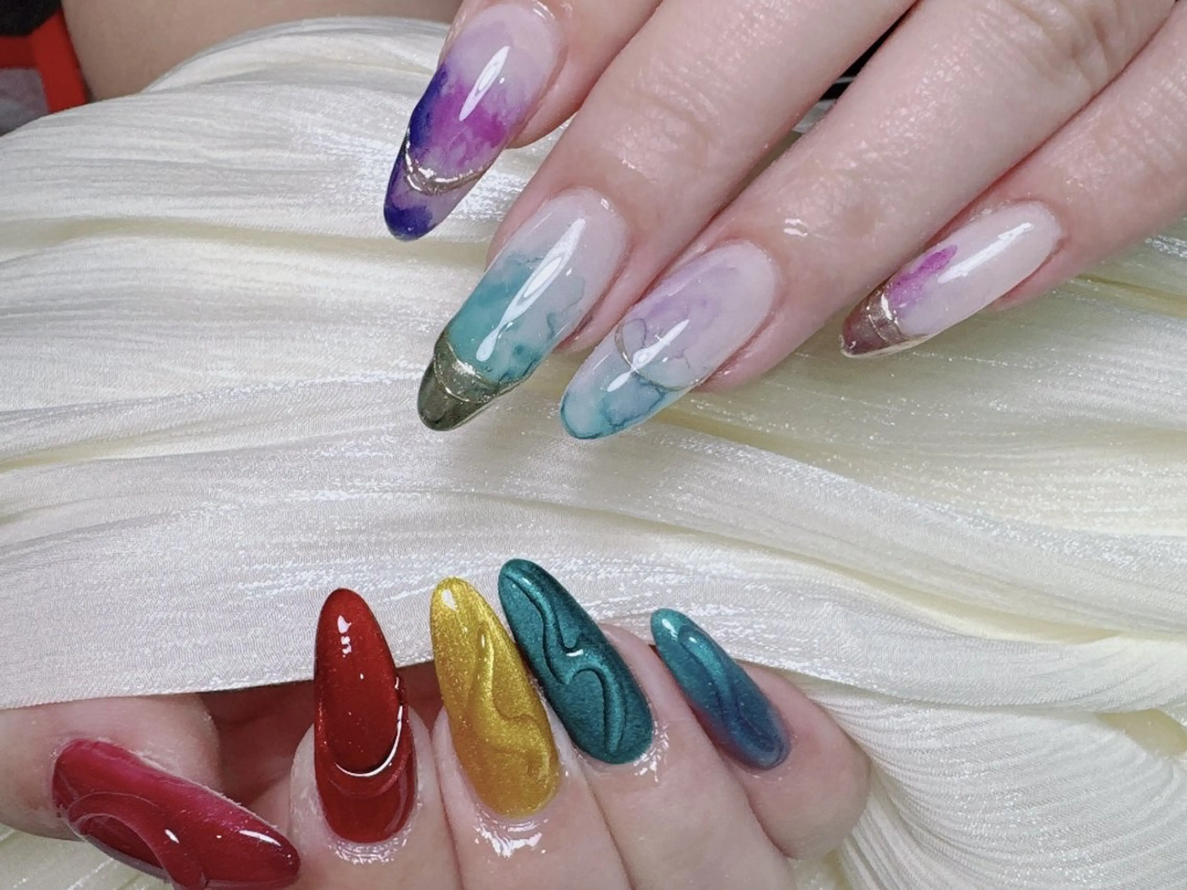 ネイル 長さ出し ニュアンスネイル ネイルチップ ハンドネイル sakii_nail 池袋のネイルデザイン