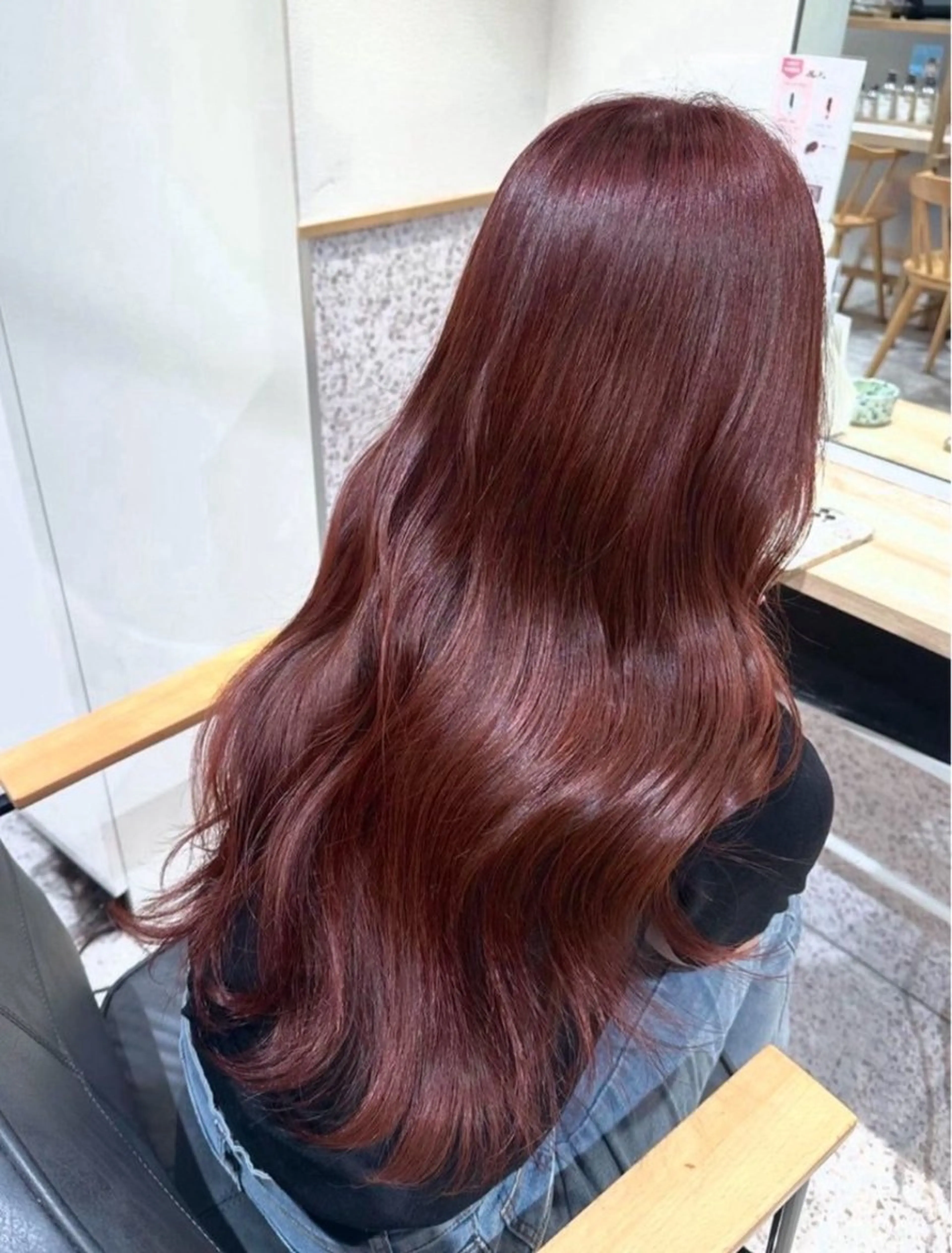 ロング 顔周りカット ハイライト 髪質改善 韓国風ヘア 縮毛矯正 ヘアカラー 艶カラー/ハイトーン ミサキのヘアスタイル