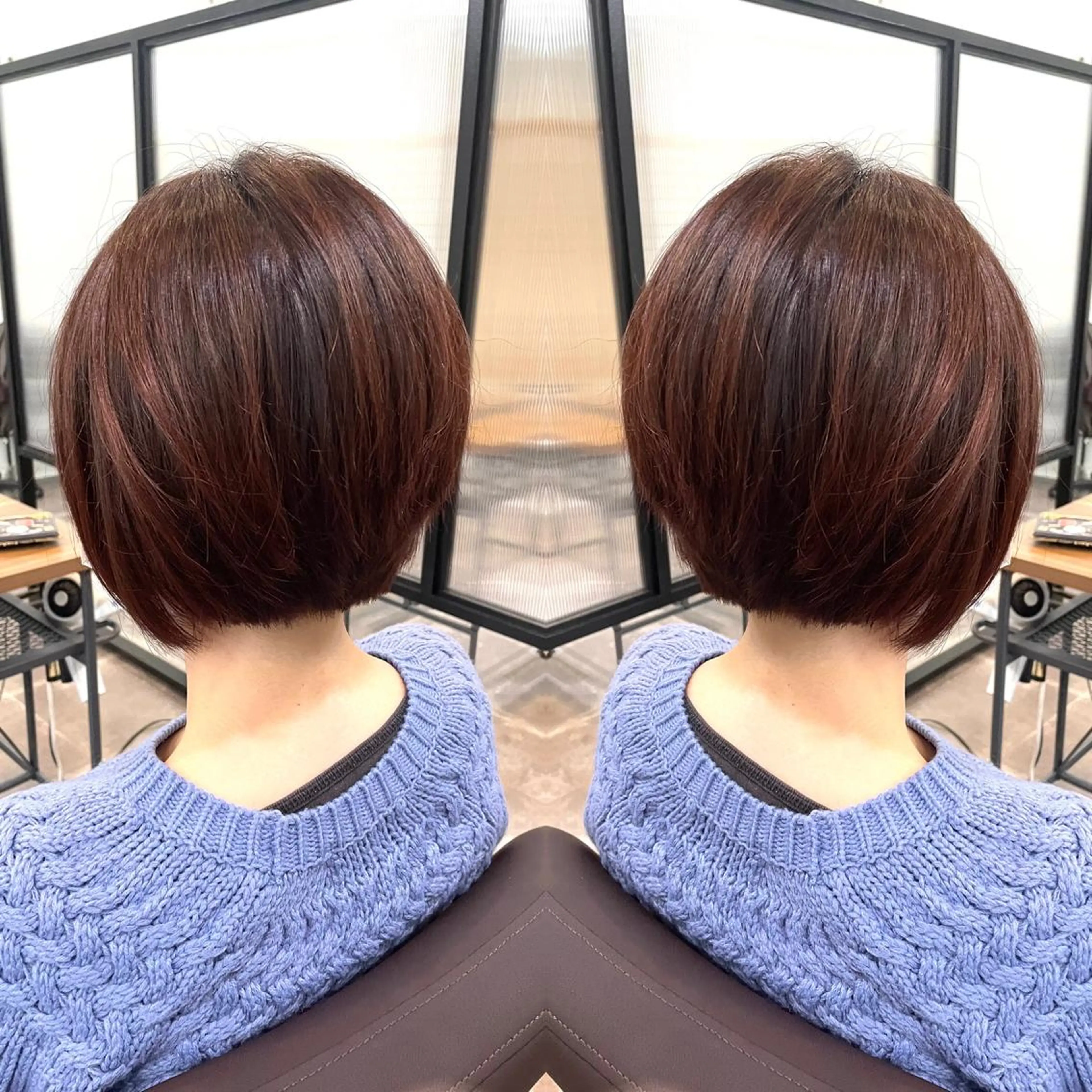 ショート カラー レッドカラー ショートヘア La fith  hair chill 松山大街道店所属・不動令 認定カラーリストのヘアスタイル