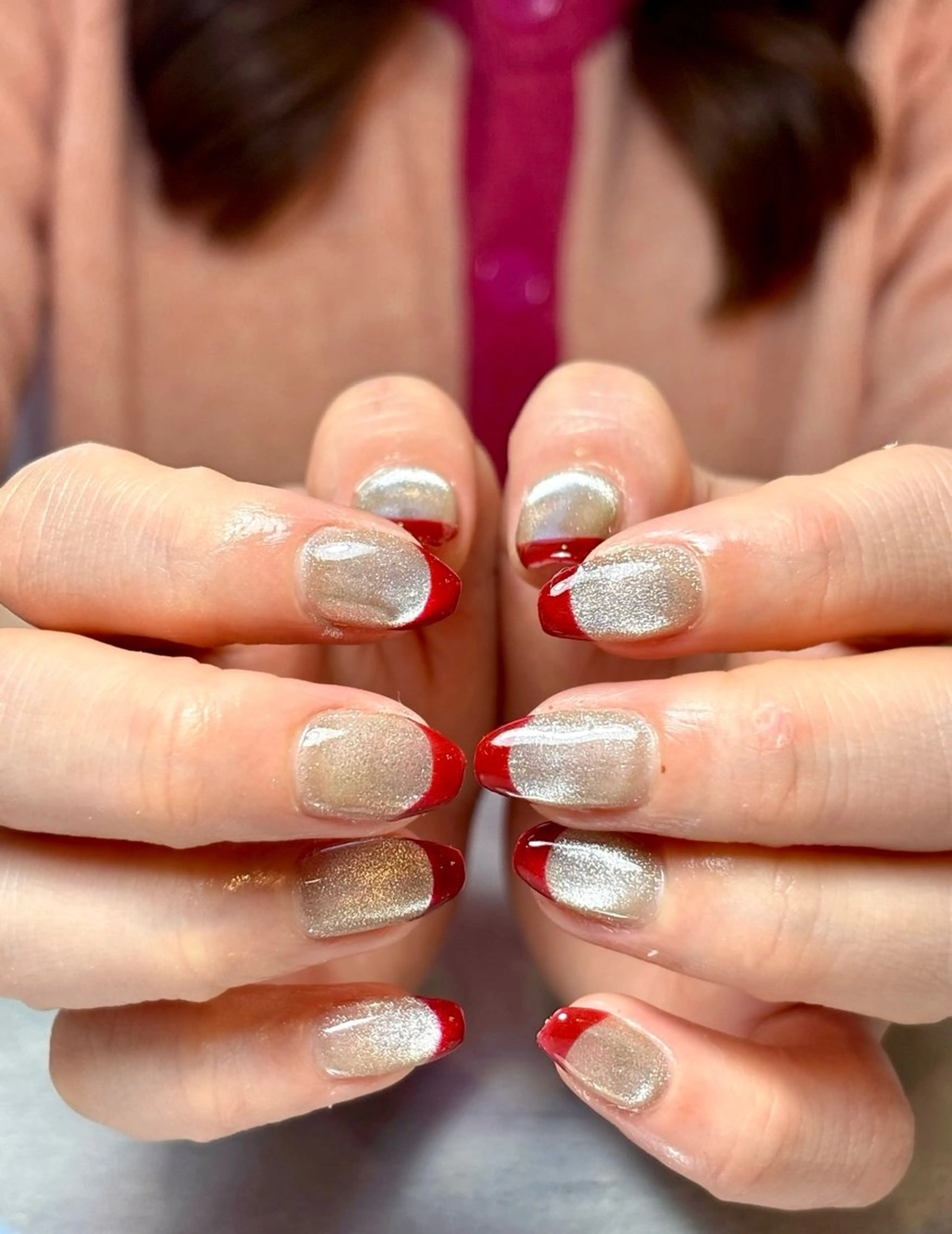 ネイル フレンチネイル 冬ネイル クリスマス 鈴木 誉のネイルデザイン