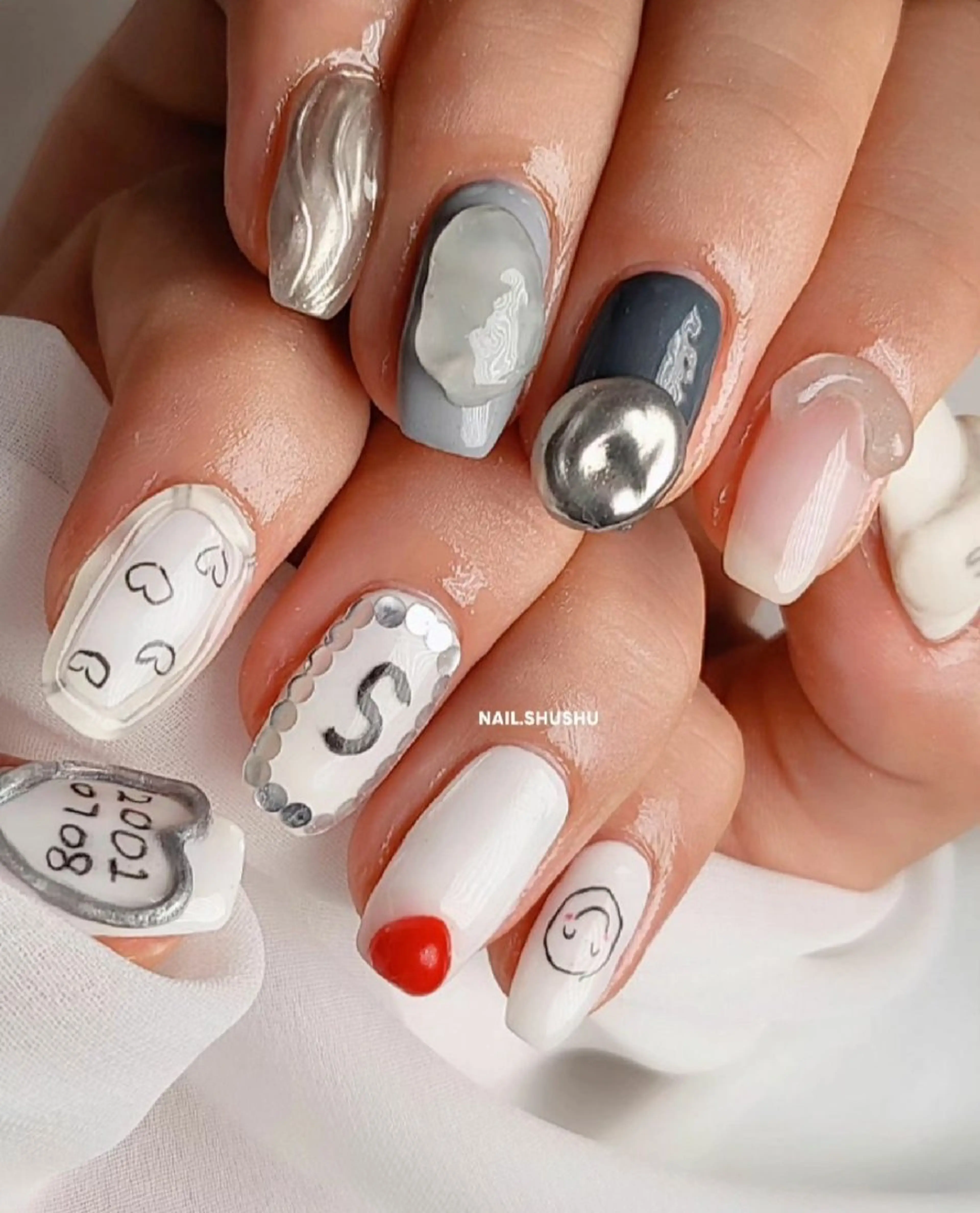 ネイル 持ち込み ニュアンスネイル ワンカラーネイル シンプルネイル 3dパーツ/流行り 👧shushu❤️のネイルデザイン