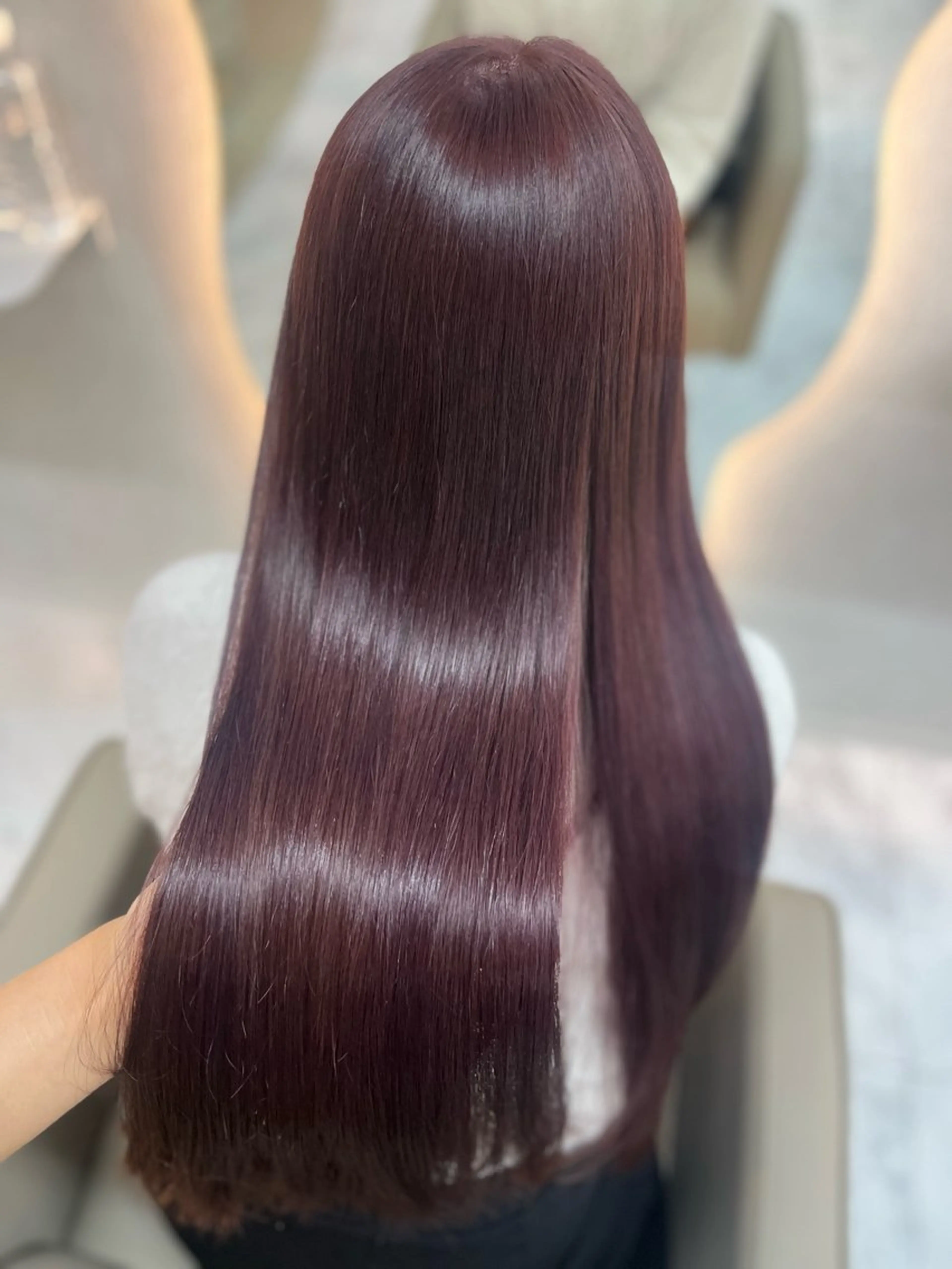 ロング カラー ブリーチ ラベンダーカラー ブリーチなしカラー ピンクカラー ピンクラベンダー ヘアカラー トリートメント 🦋Yui🦋透明感 /ベージュ/Wカラーのヘアスタイル