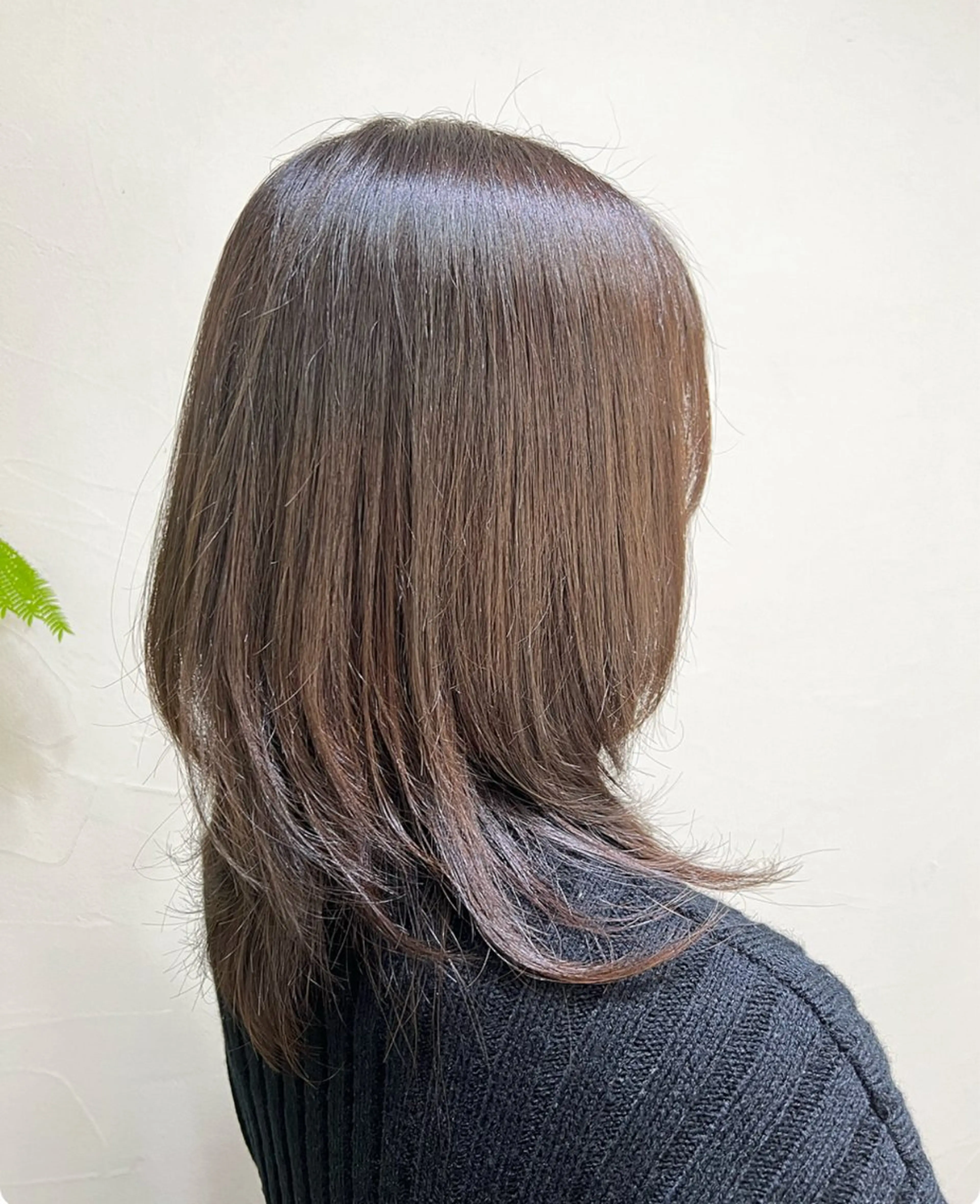 セミロング カラー レイヤーカット カット ヘアカラー Ang　山口 莉沙のヘアスタイル