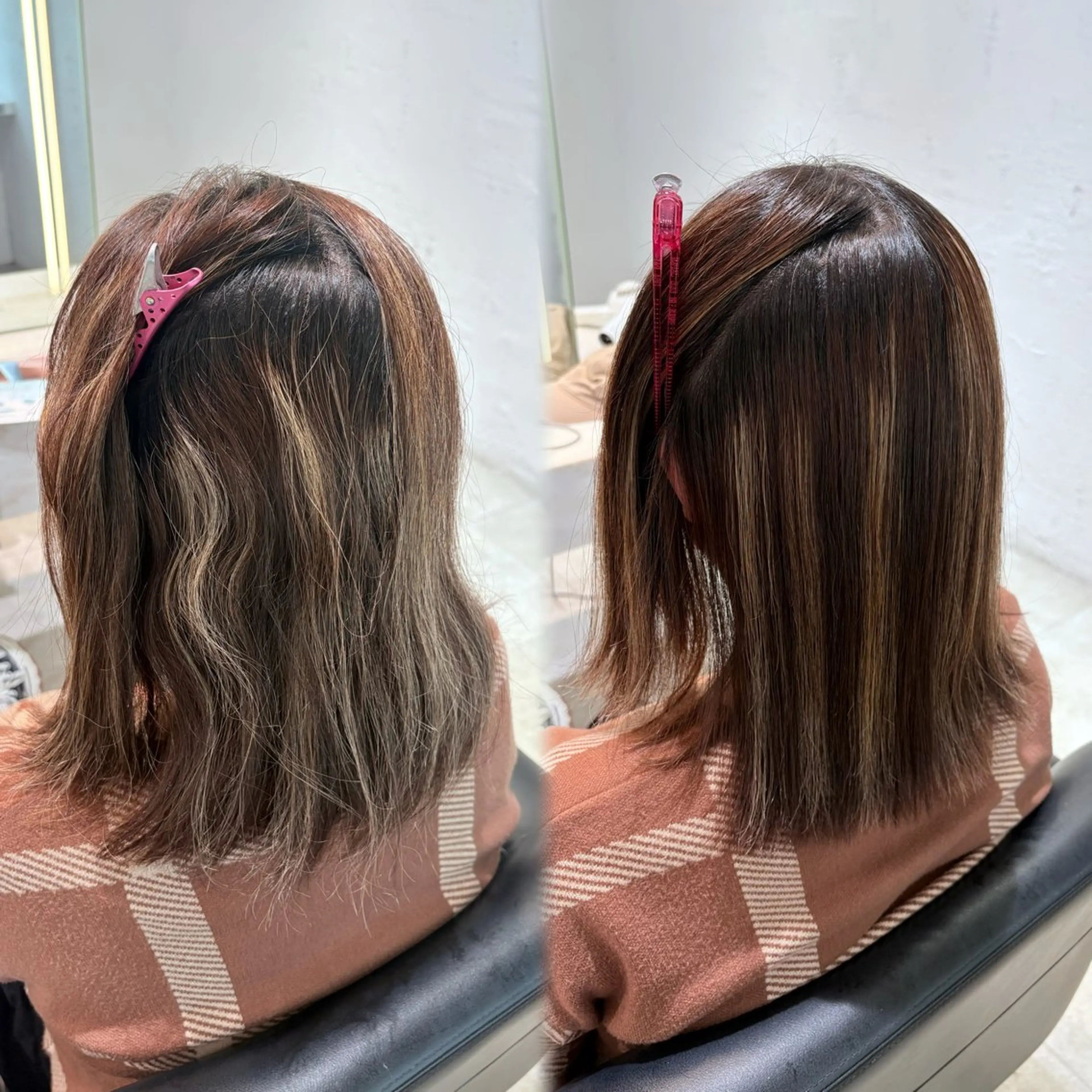 ミディアム ハイライト 縮毛矯正 カット 縮毛矯正 縮毛矯正/Wカラー /アレンジ🌙あまにのヘアスタイル