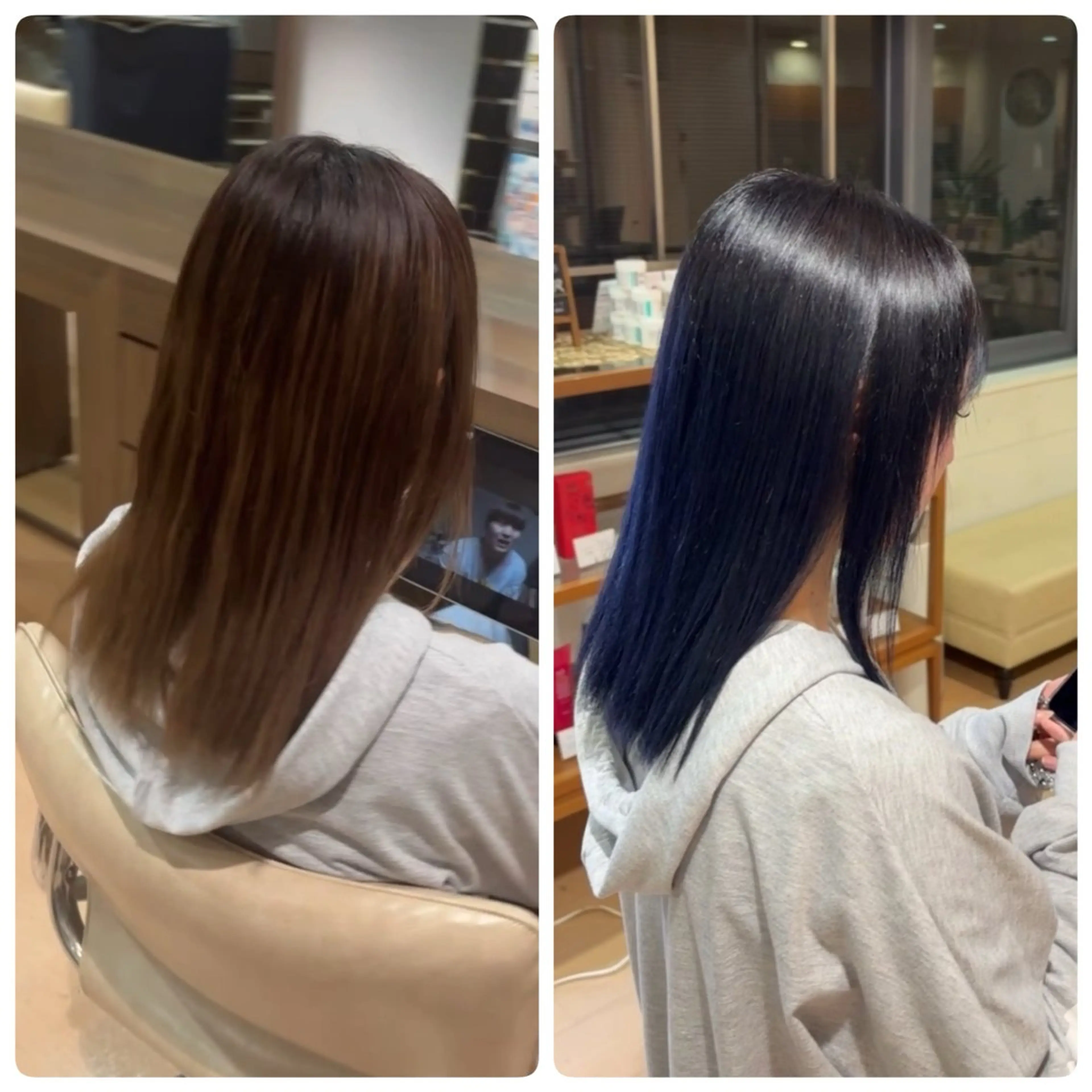 ミディアム カラー アッシュ ブルーカラー ブルーアッシュ aura所属・CONAN｜盛岡ボブ 特化/タッセルボブのヘアスタイル