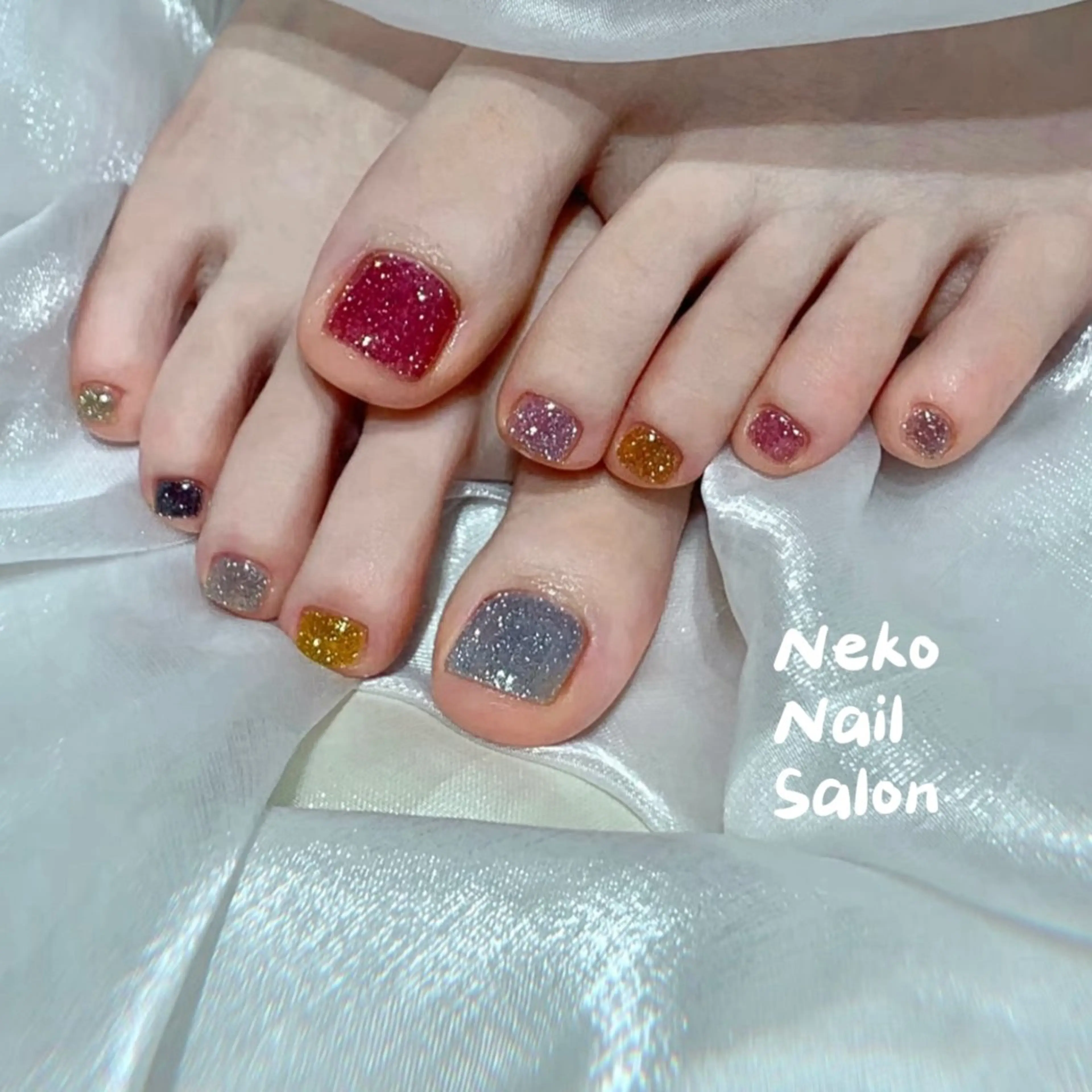 ネイル フラッシュネイル フットネイル neko nailのネイルデザイン