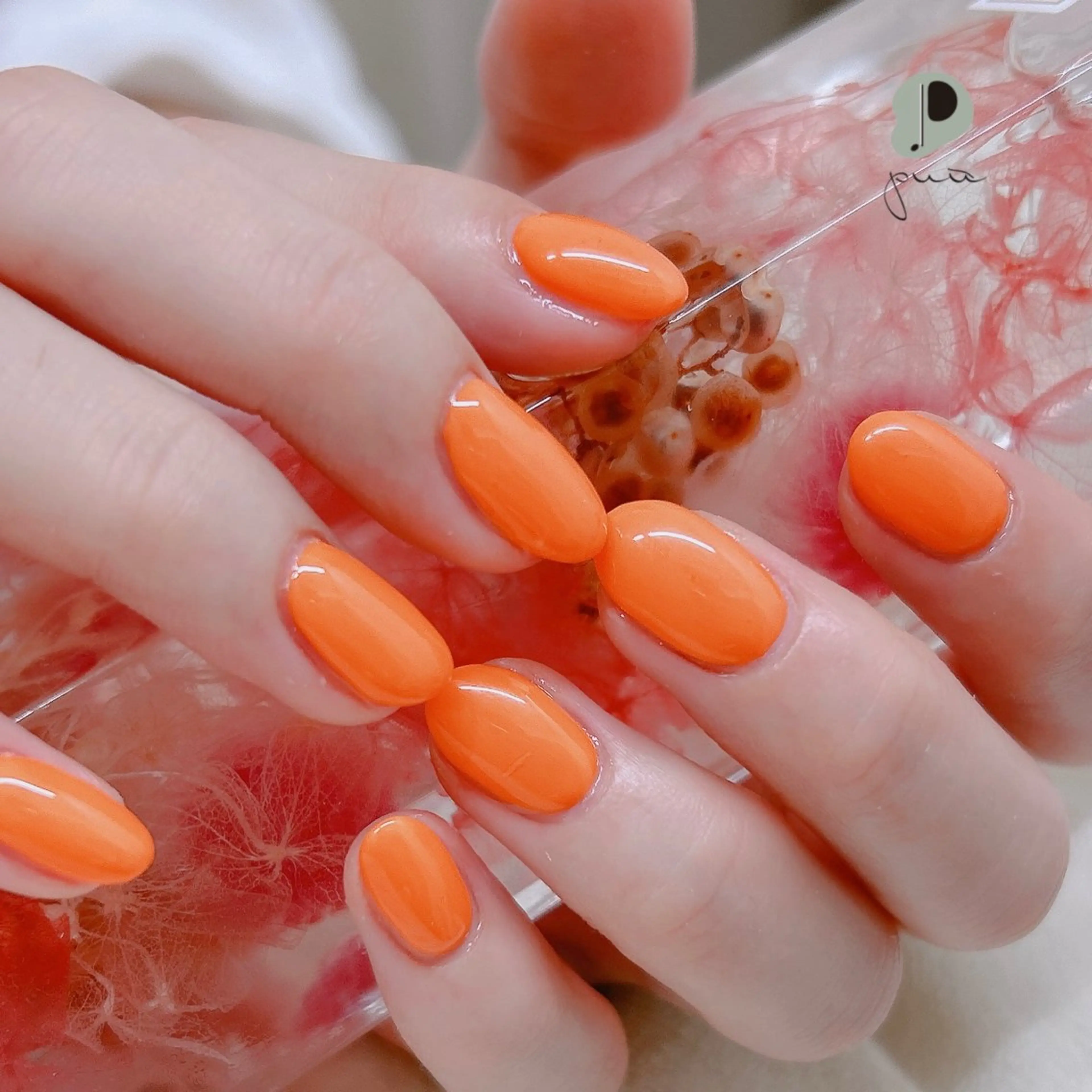 ネイル ジェルネイル ワンカラーネイル 夏ネイル ハンドネイル Nail salon puu kyotoのネイルデザイン