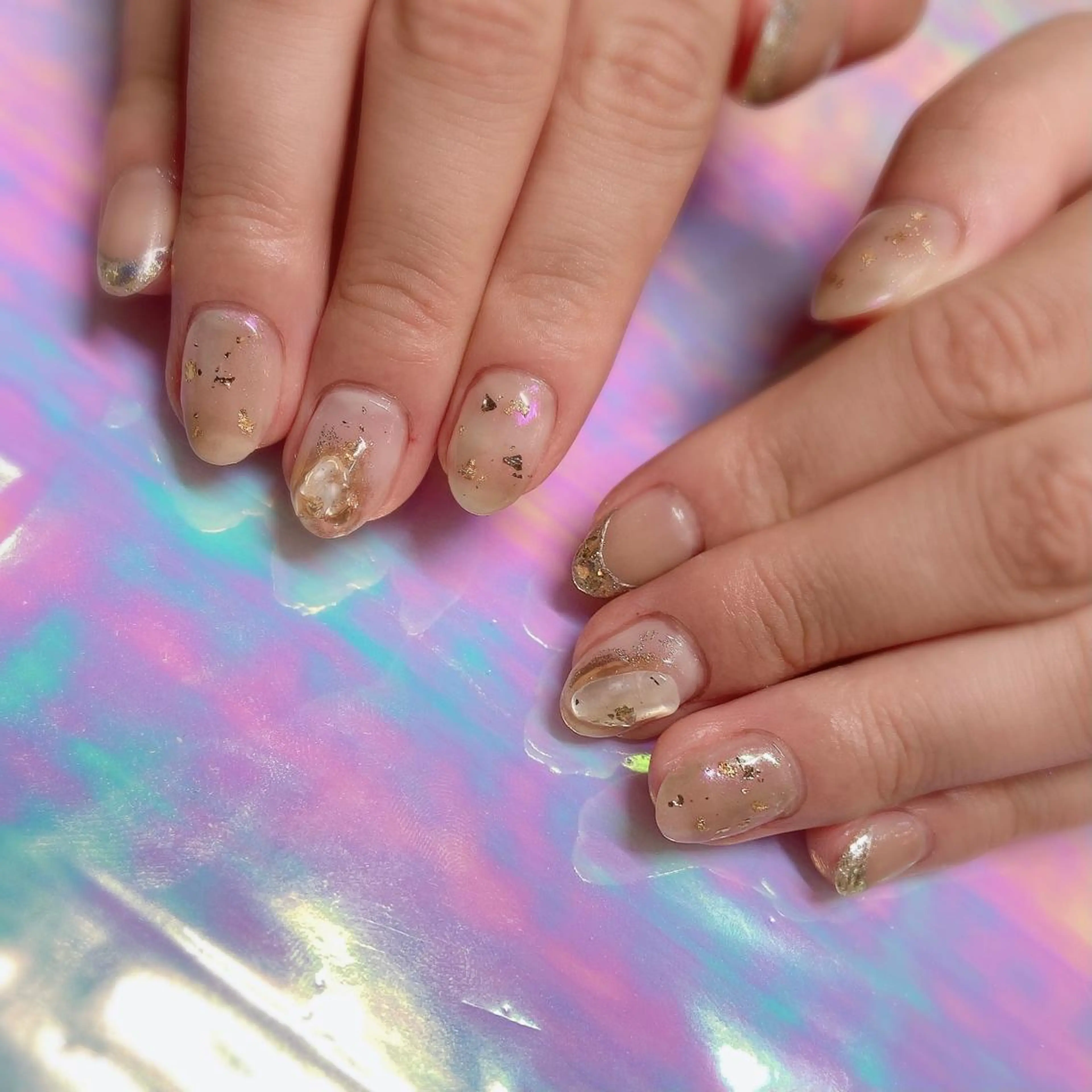ネイル フレンチネイル ガラスフレンチ nailbios .tomo.のネイルデザイン