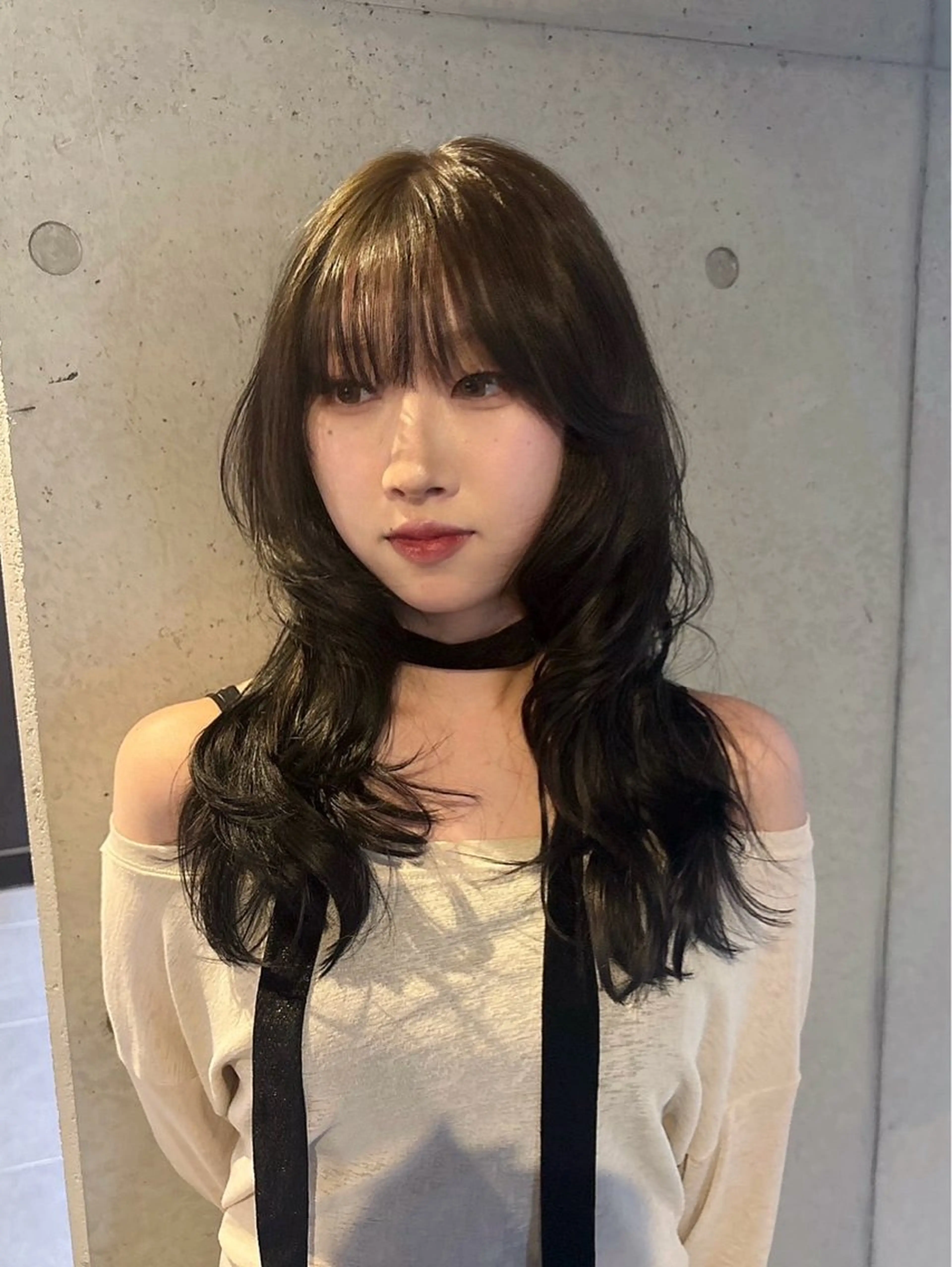 セミロング カラー カット ヘアカラー トリートメント 韓国ヘア/透明感 レイヤー/RIN🎀のヘアスタイル