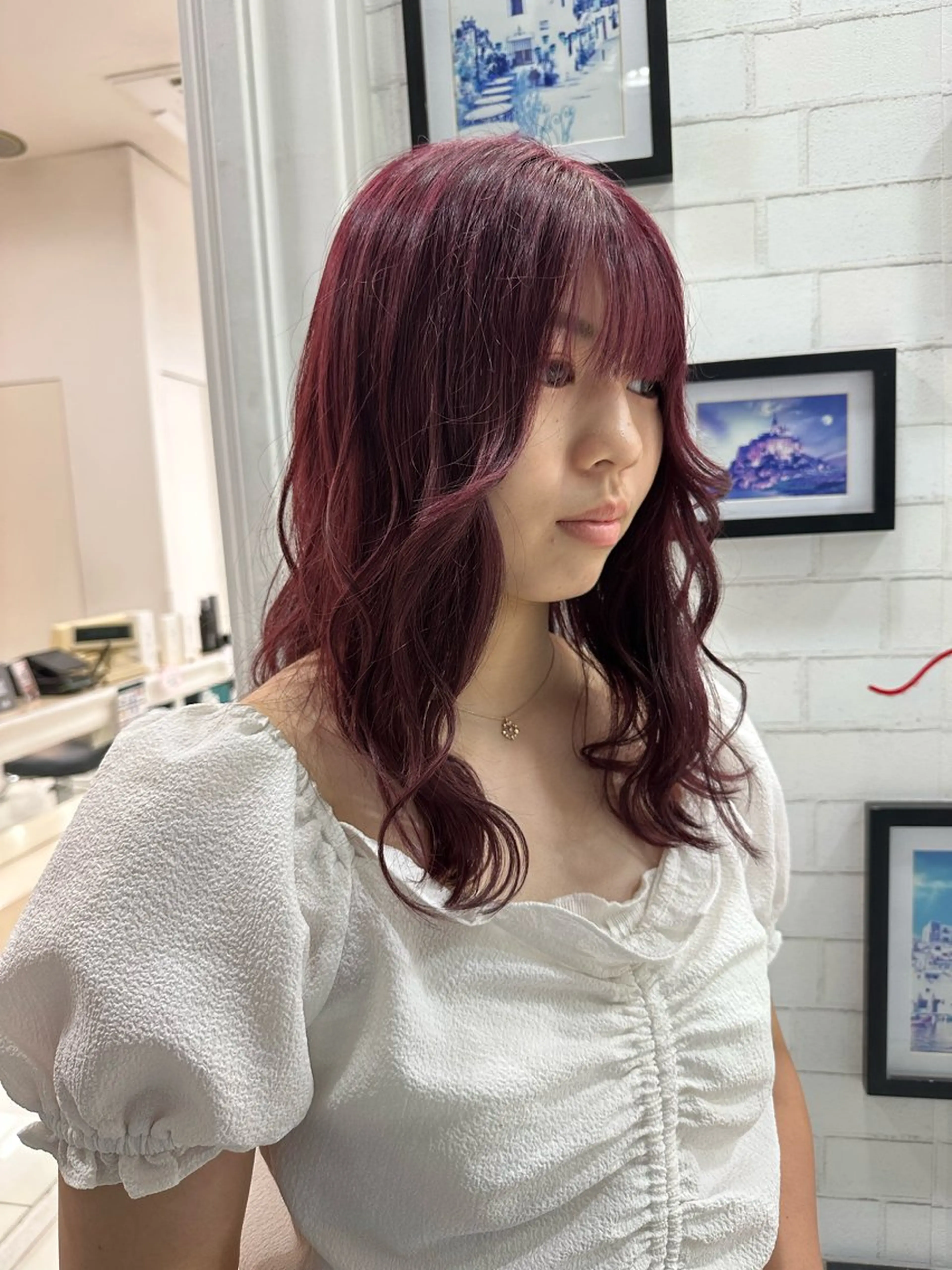 ミディアム ヘアカラー 竹下 勝也のヘアスタイル