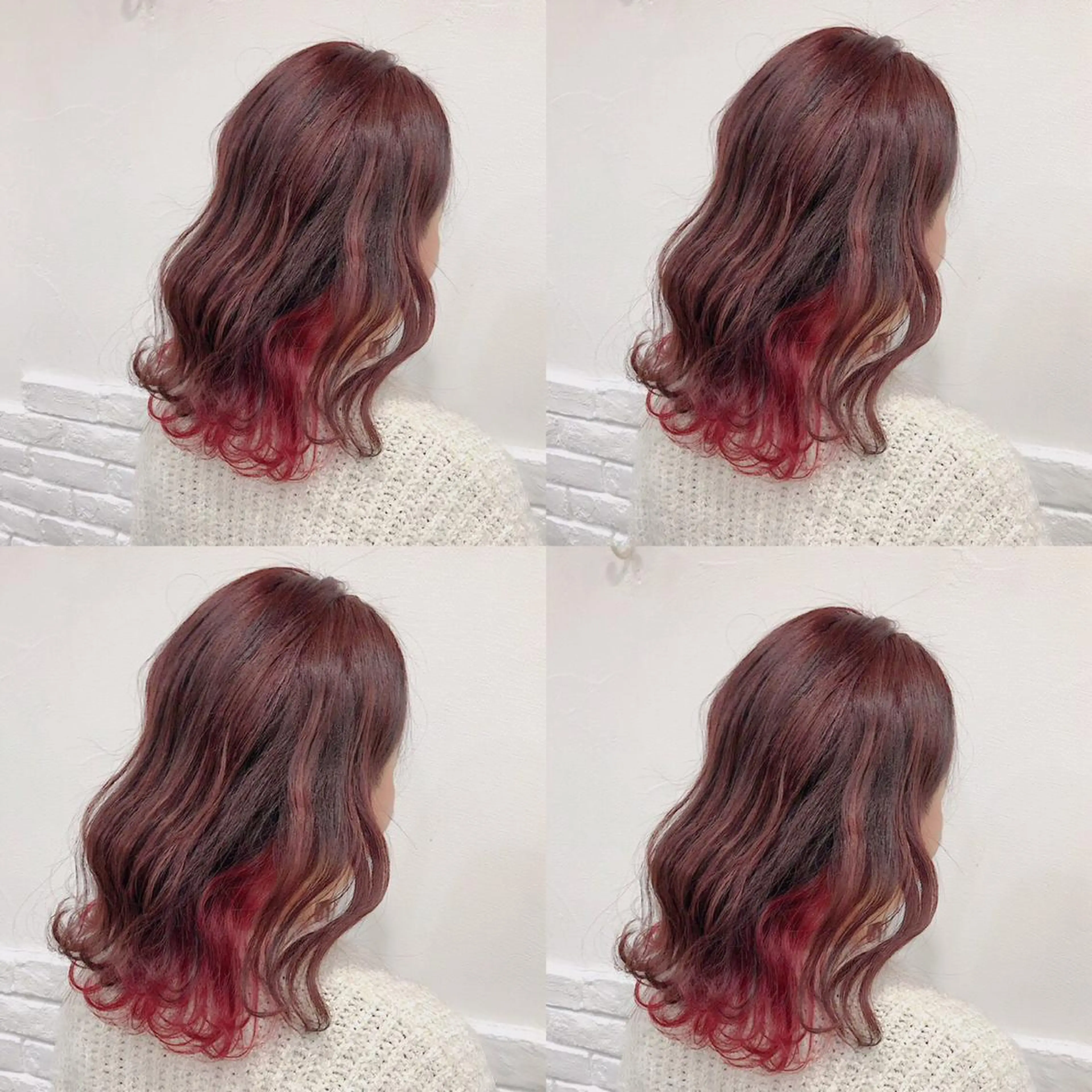 ミディアム カラー 韓国レイヤーカット/ 儚げカラーチナツのヘアスタイル