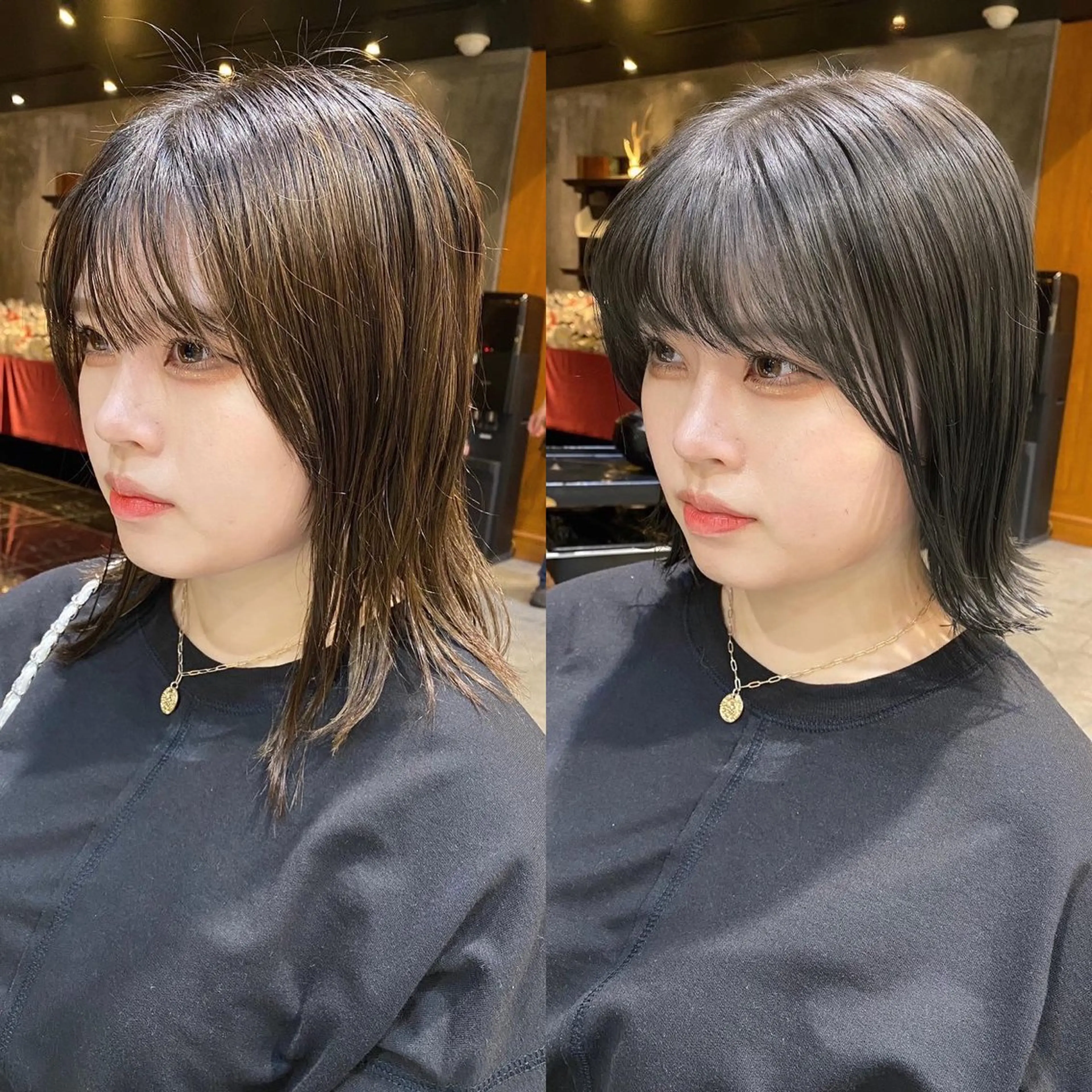 ミディアム カラー グレージュ カーキグレージュ 外ハネヘア カット ヘアカラー トリートメント 透明感カラー🌿 グレージュ🐺陽介のヘアスタイル