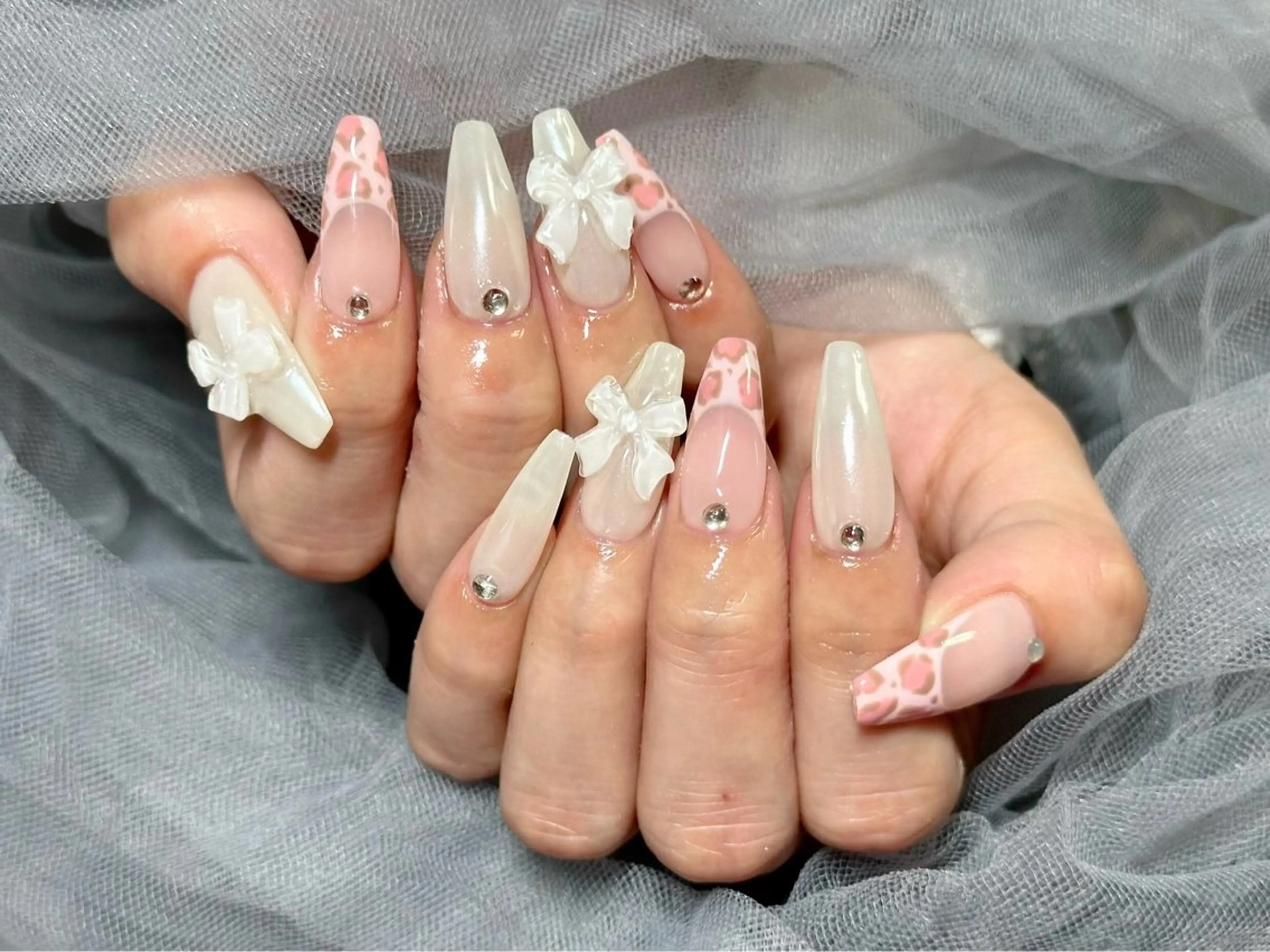 ネイル アニマル柄 ピンク ハンドネイル Nail Salon KURELLYのネイルデザイン