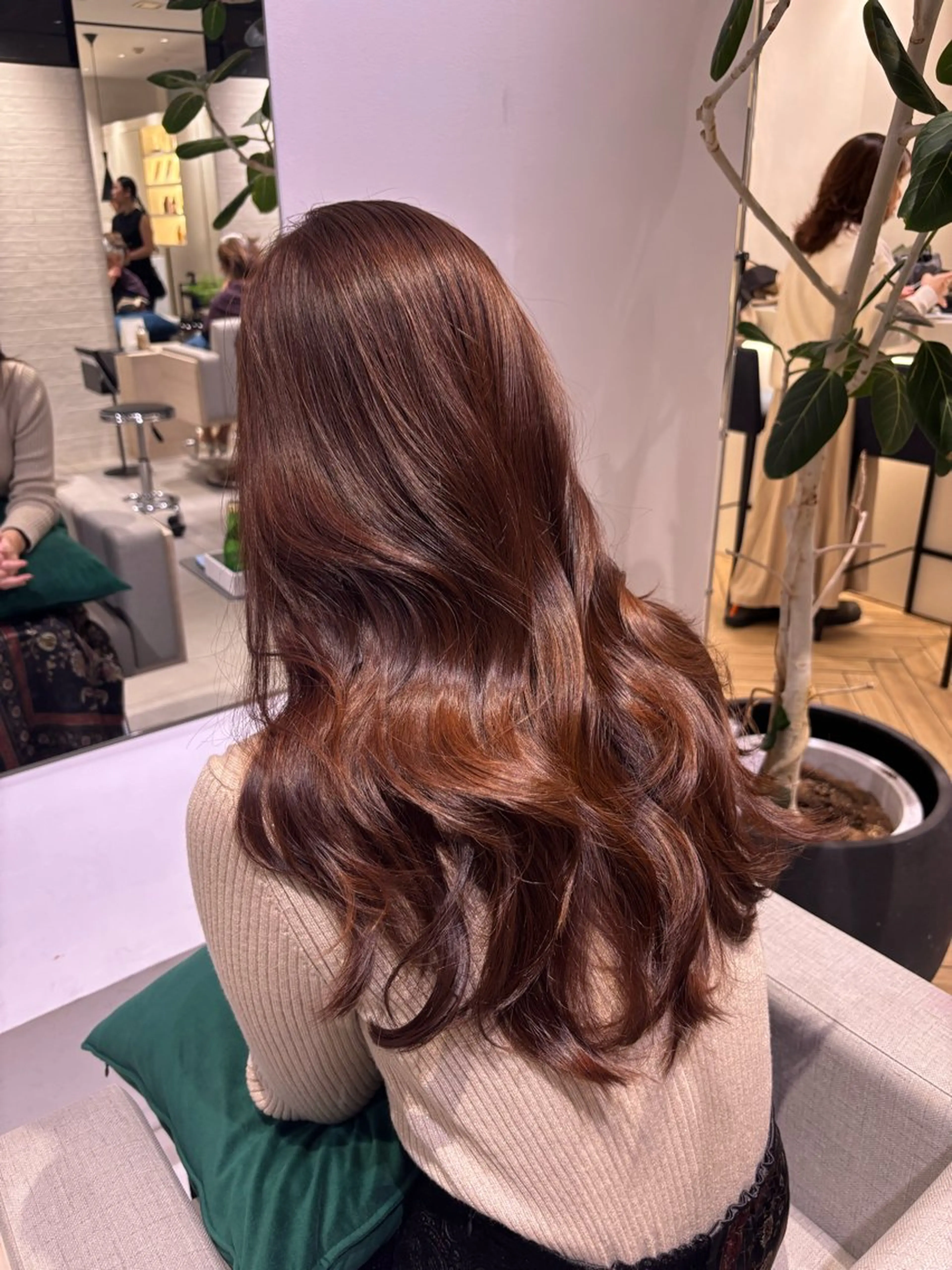 ロング カラー ロングレイヤー ブラウンカラー 韓国風ヘア レイヤーカット ロング ヘアカラー トリートメント 銀座/韓国レイヤー/ 艶カラー🍓原田侑依のヘアスタイル