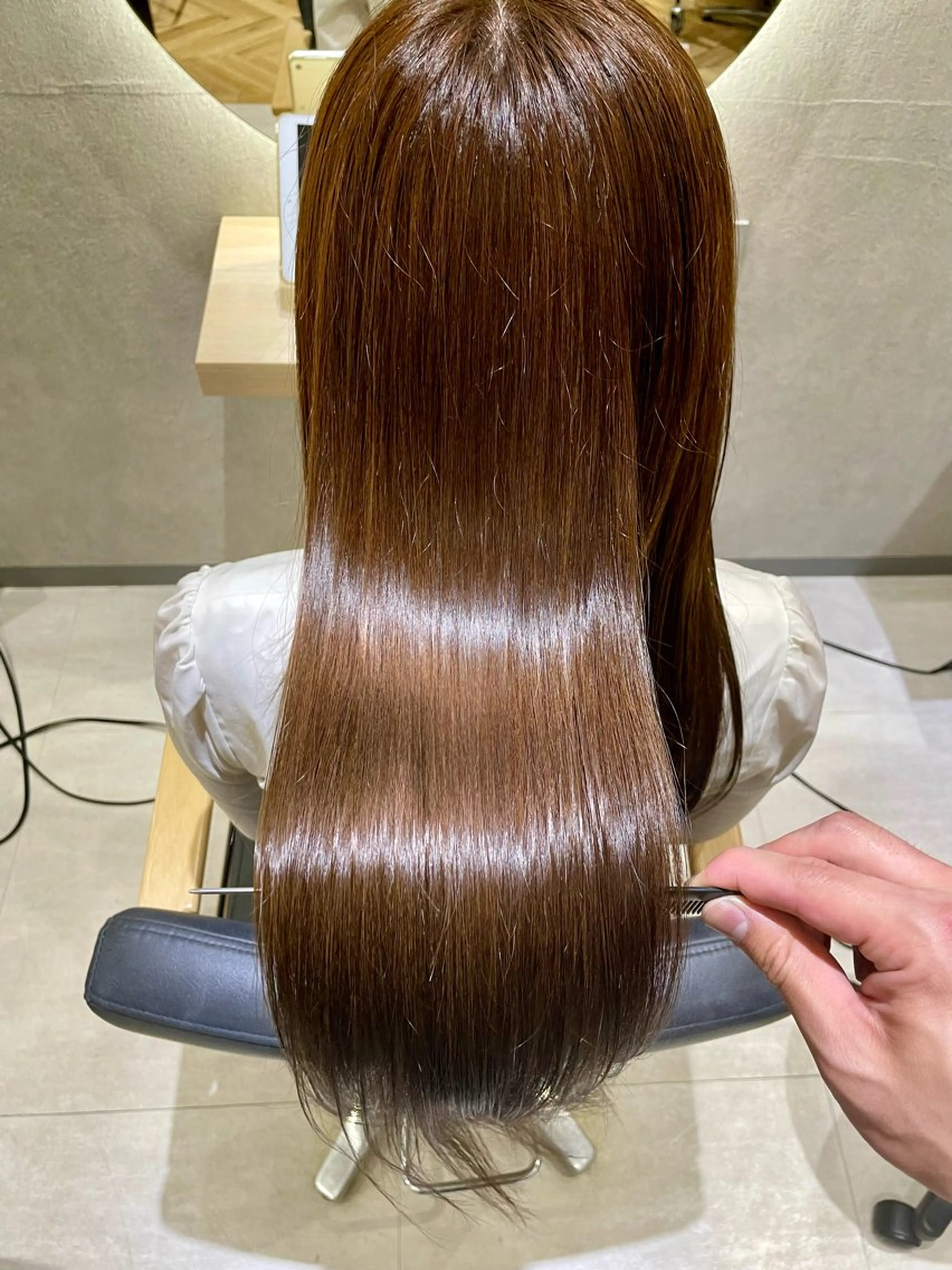 ロング カラー フェイスレイヤー/ 小顔/髪質改善　関のヘアスタイル