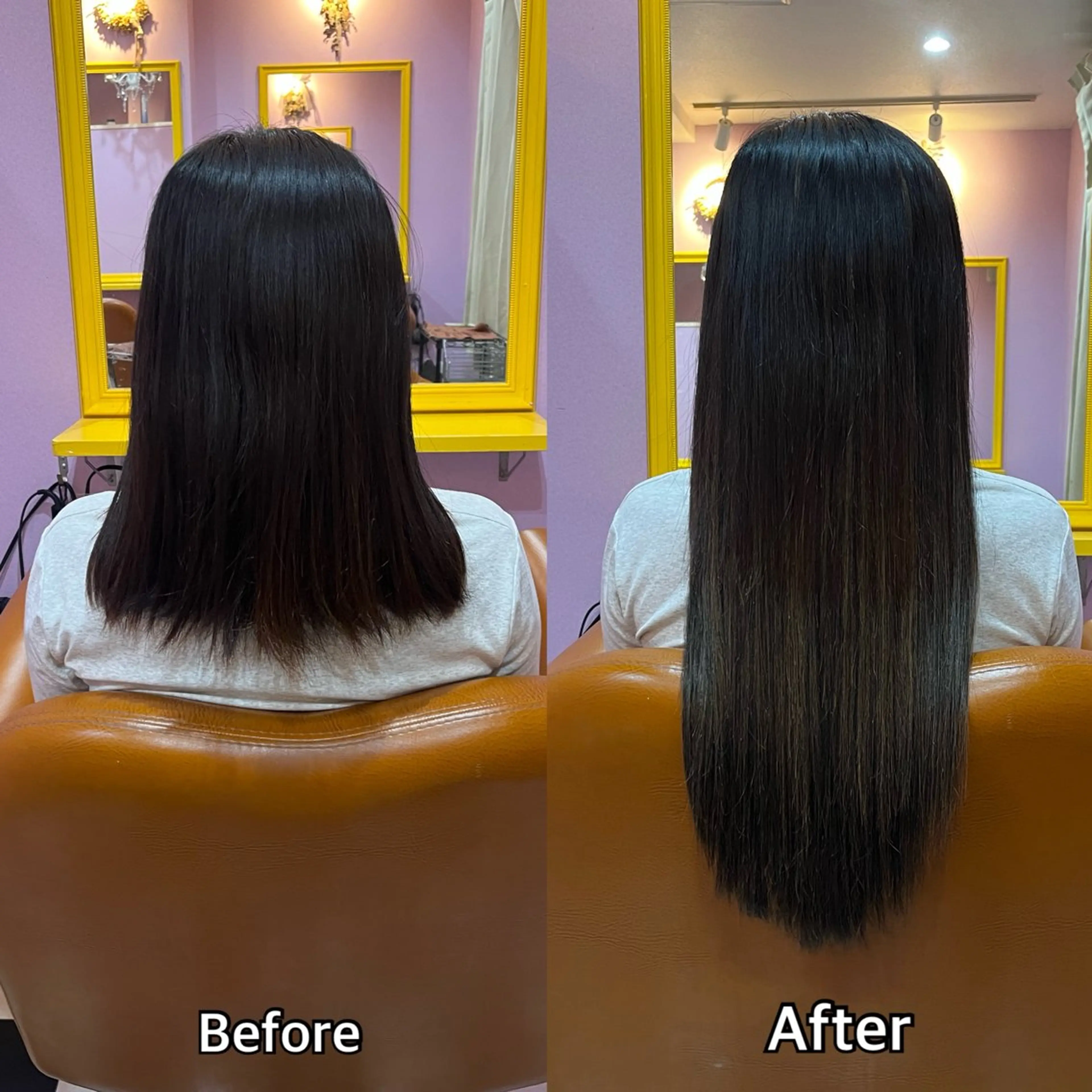 ロング シール＋ちび編み込み エクステ梅田🐨のヘアスタイル