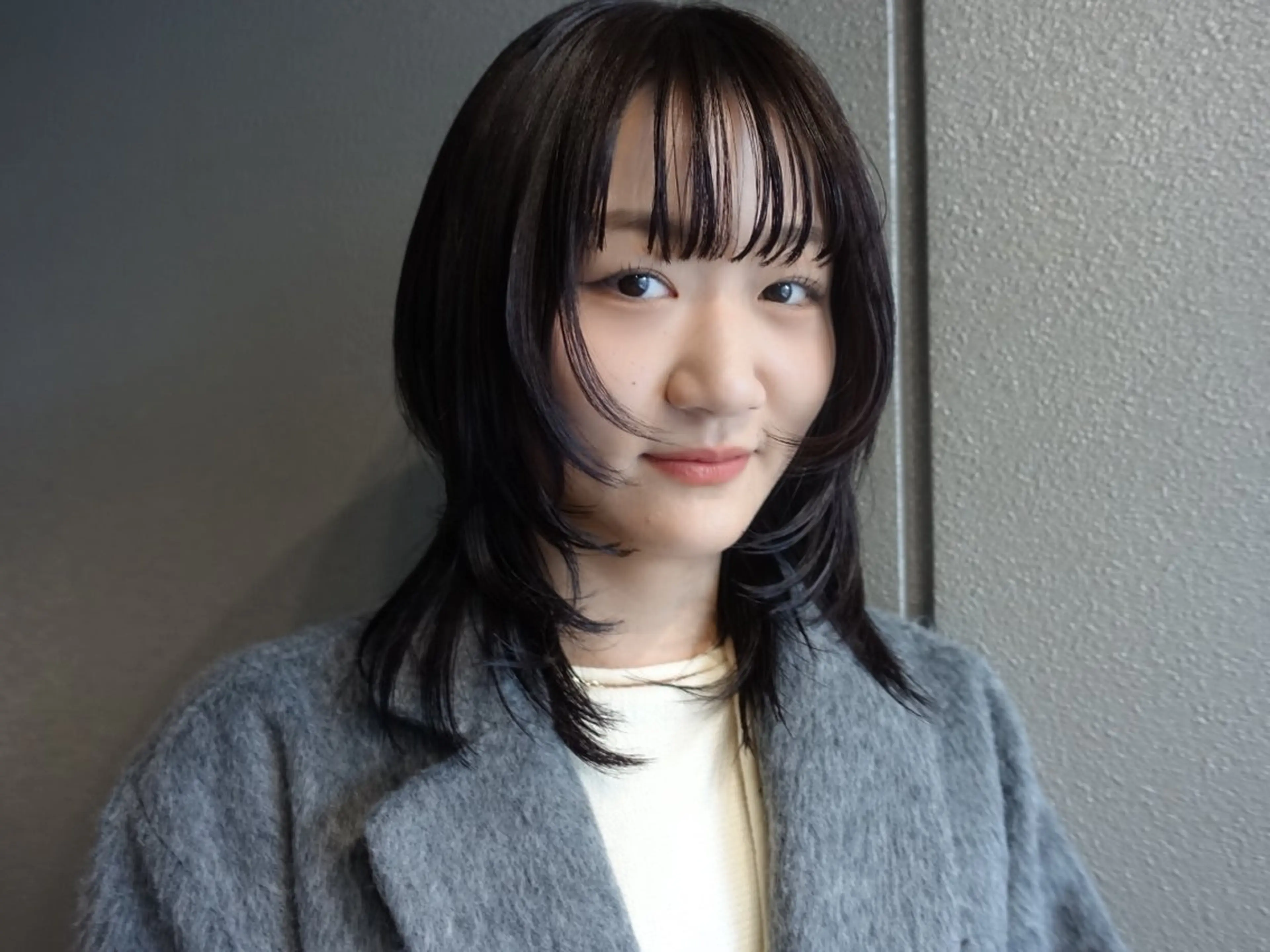 ミディアム カラー カット ヘアカラー トリートメント 💓パーマ，💗 レイヤーカットのヘアスタイル