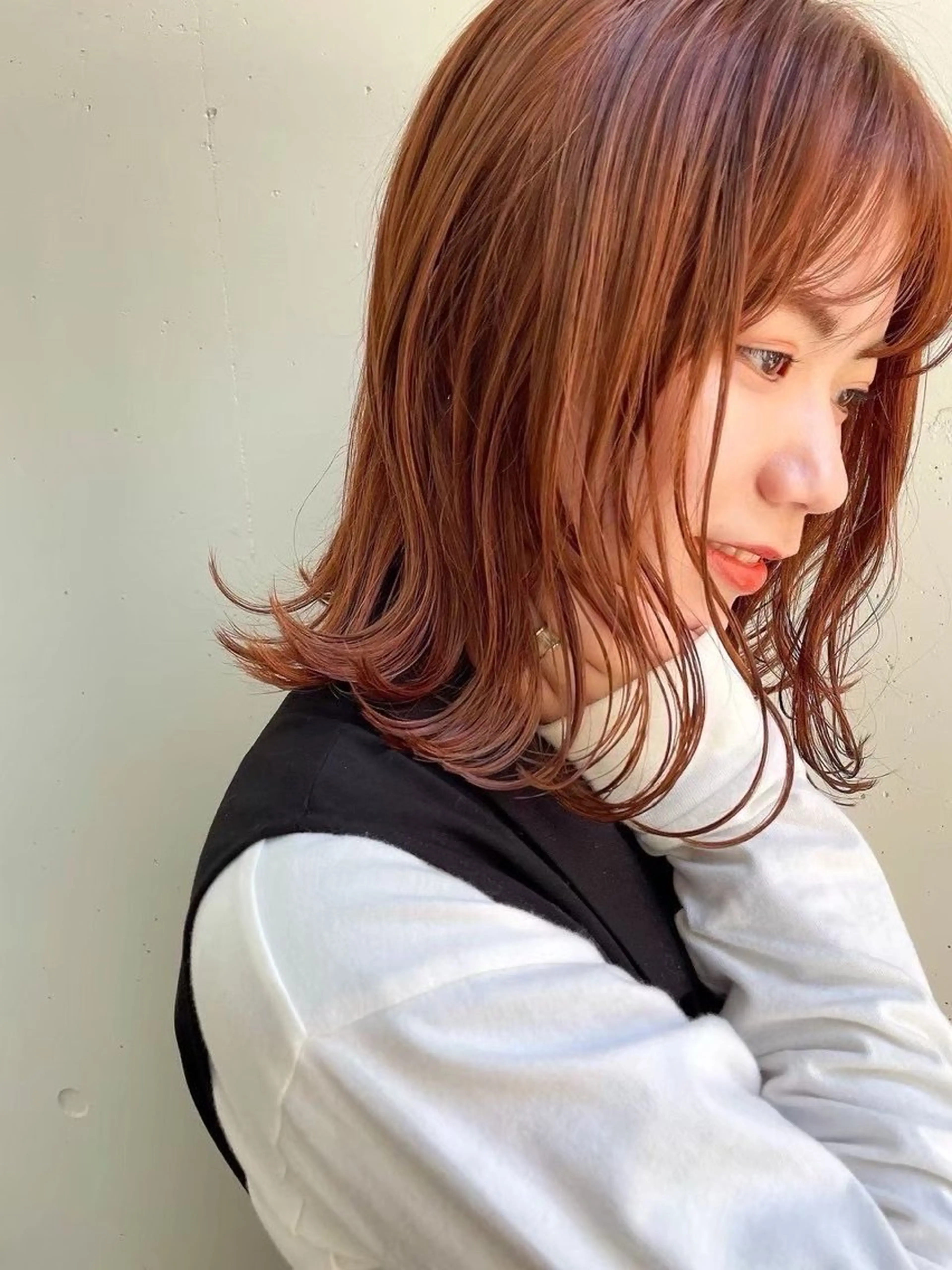 ミディアム カラー オレンジ 『SiLO』 rumiのヘアスタイル