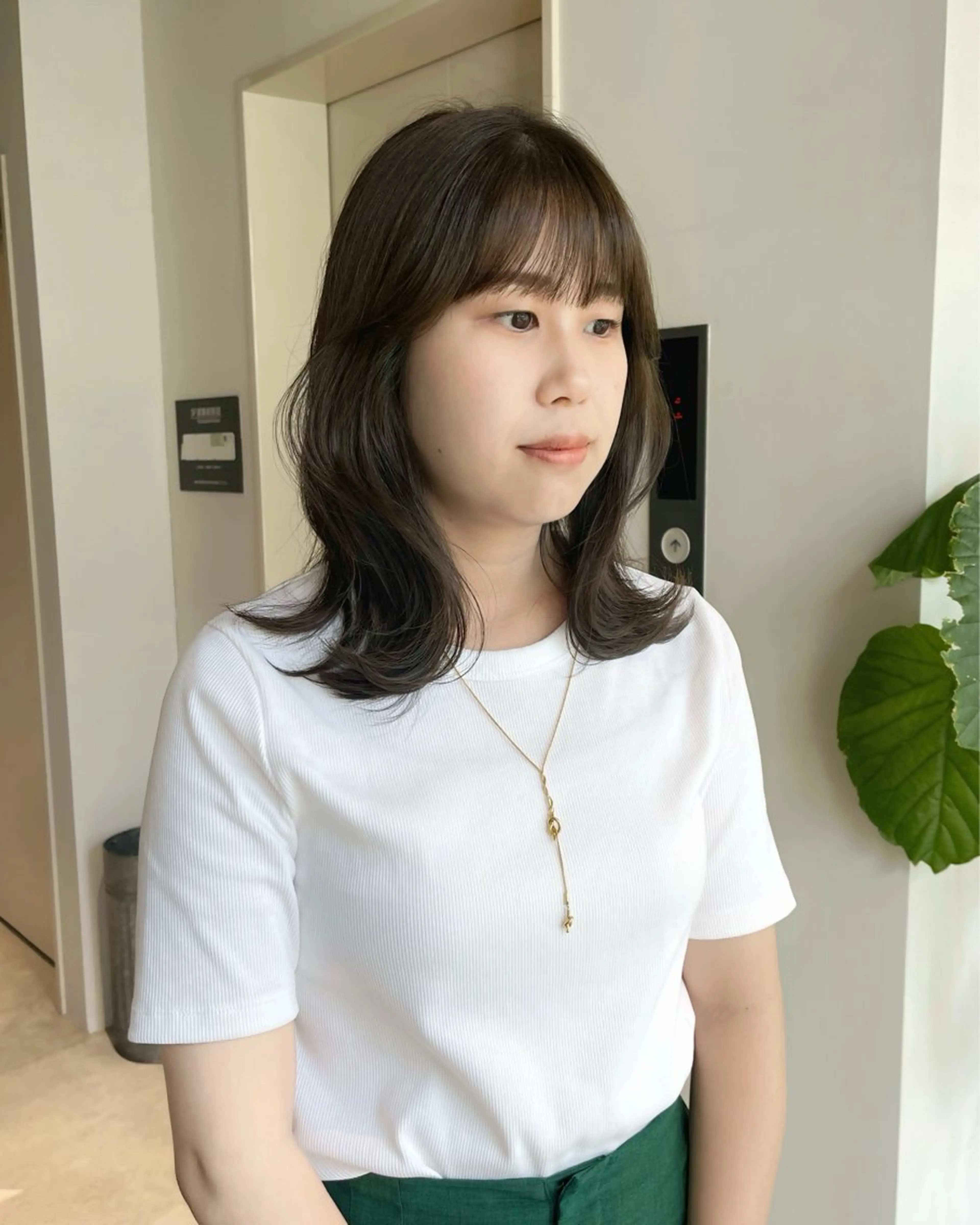 ミディアム カラー かわい りほのヘアスタイル