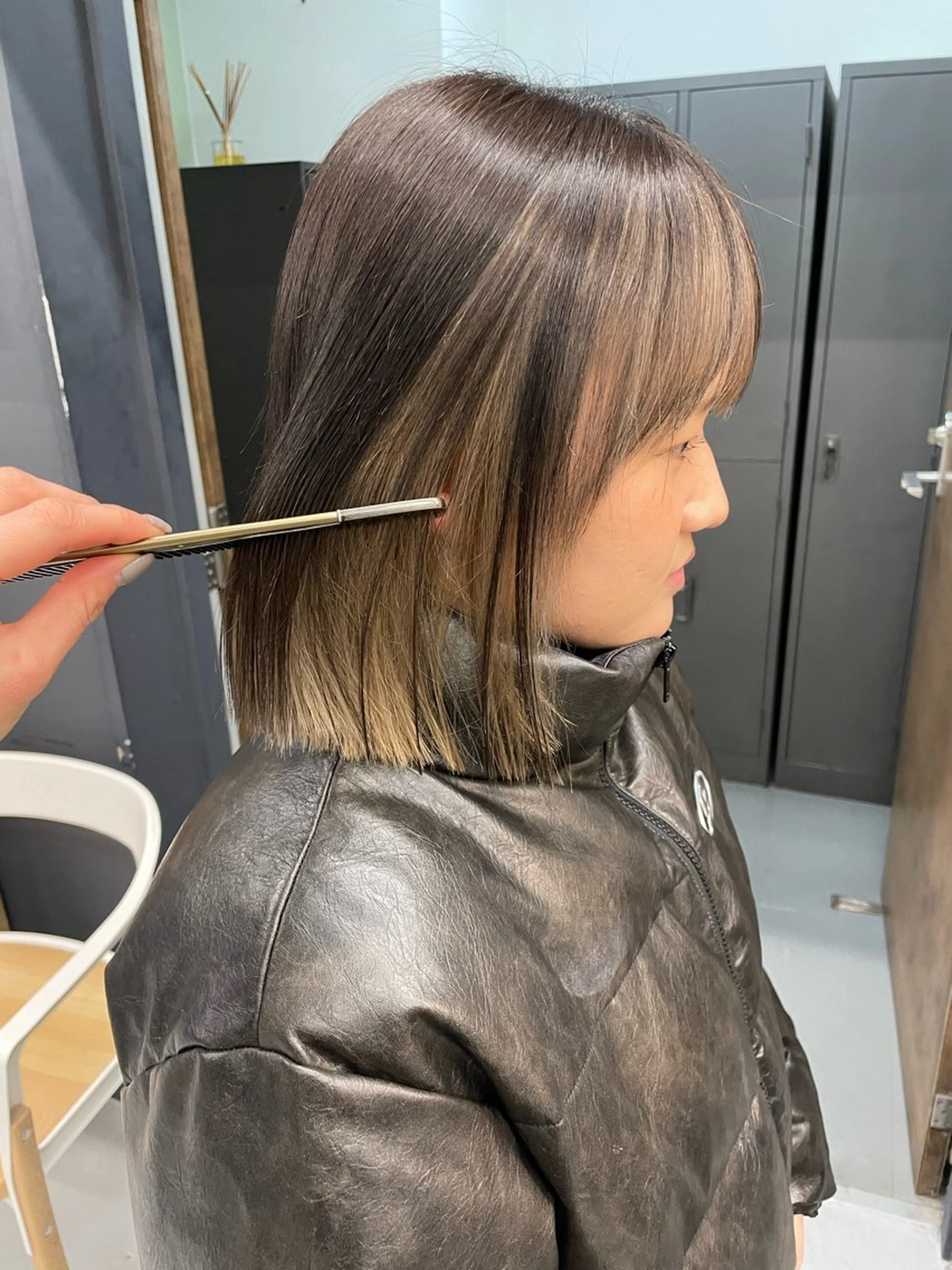 ミディアム カラー ヘアカラー カットモデル/ ハイトーン/ゆうあのヘアスタイル