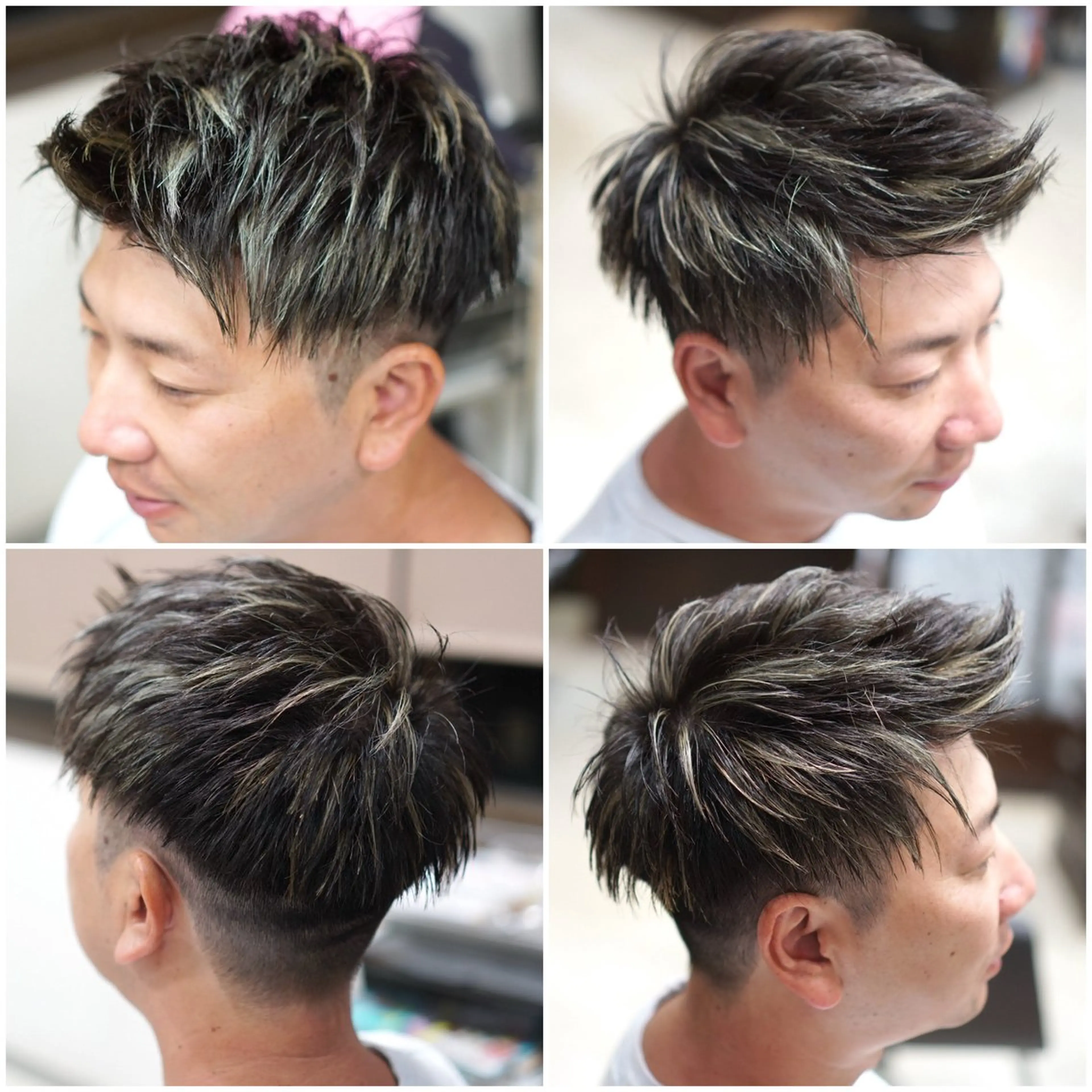 ショート カラー メンズ アップバング メンズブリーチ メンズハイライト メンズメッシュ スパイキーショート 中島 剛のヘアスタイル