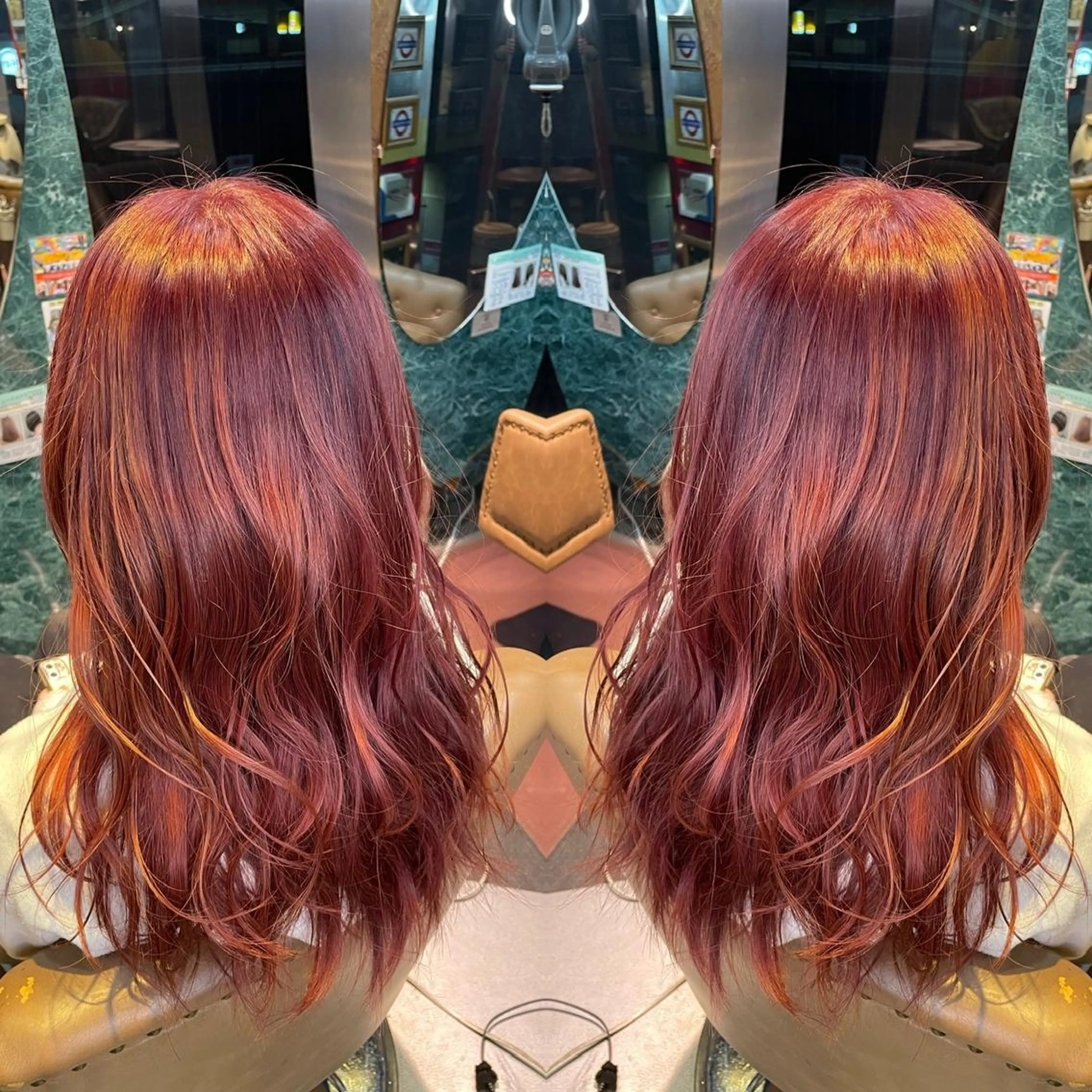 ロング カラー ピンクカラー 髪質改善 トリートメント 👑派手髪/カット 👑ANRYのヘアスタイル