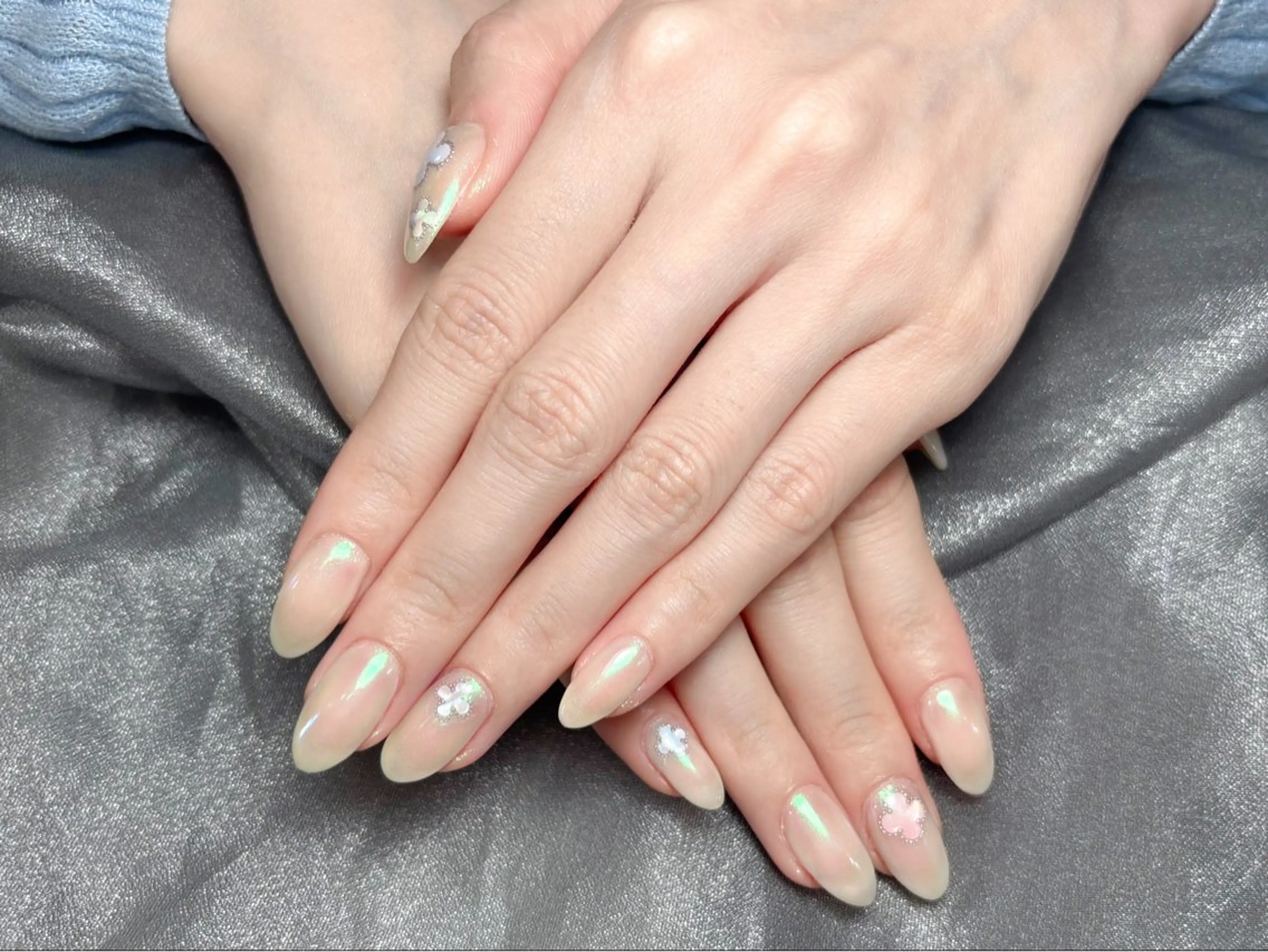 ネイル ハンドネイル H3 Nail Tsuki🦋💙のネイルデザイン