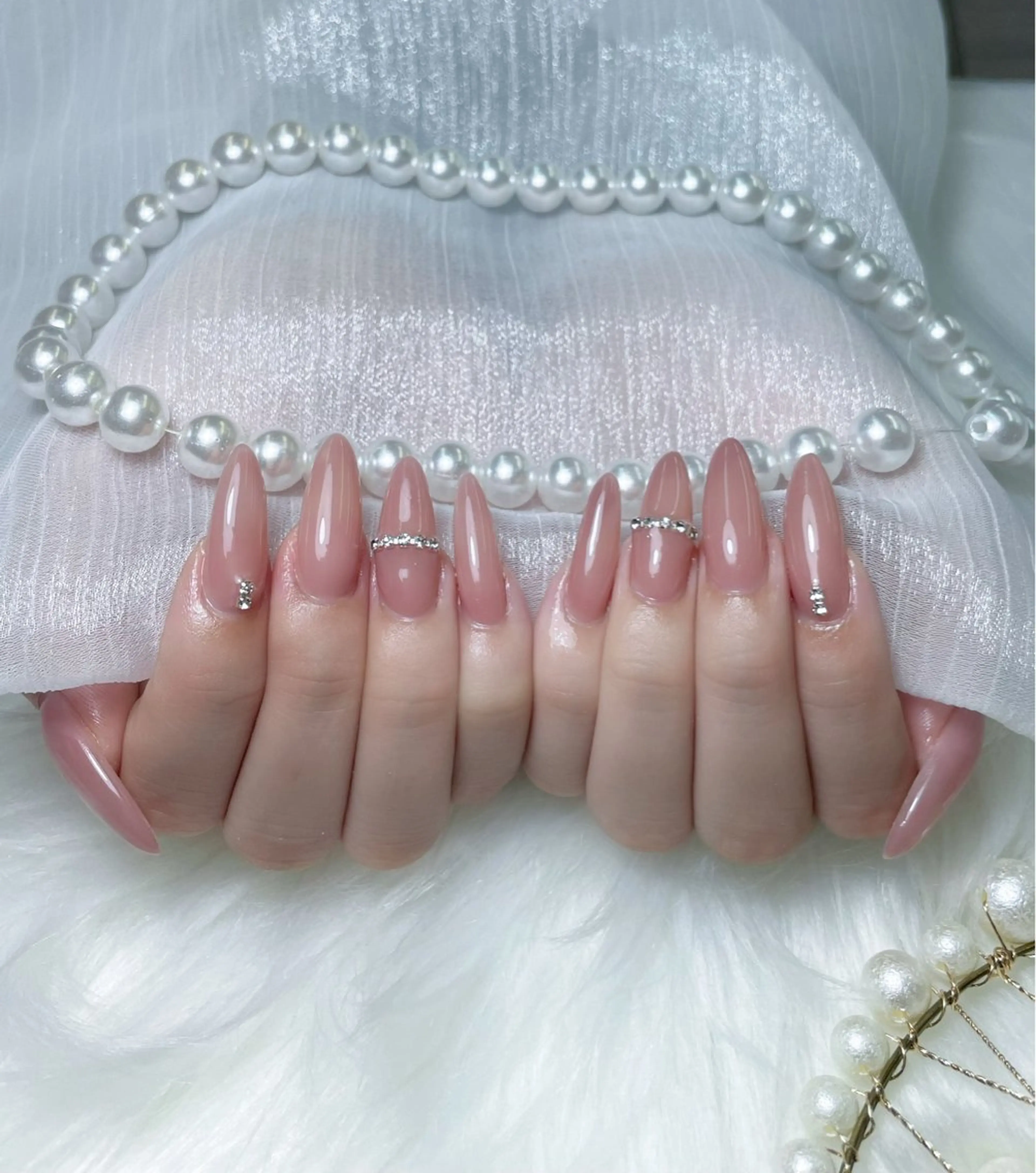 ネイル 長さ出し ジェルネイル 韓国ネイル 持ち込み ニュアンスネイル ハンドネイル King Nail_Salonのネイルデザイン