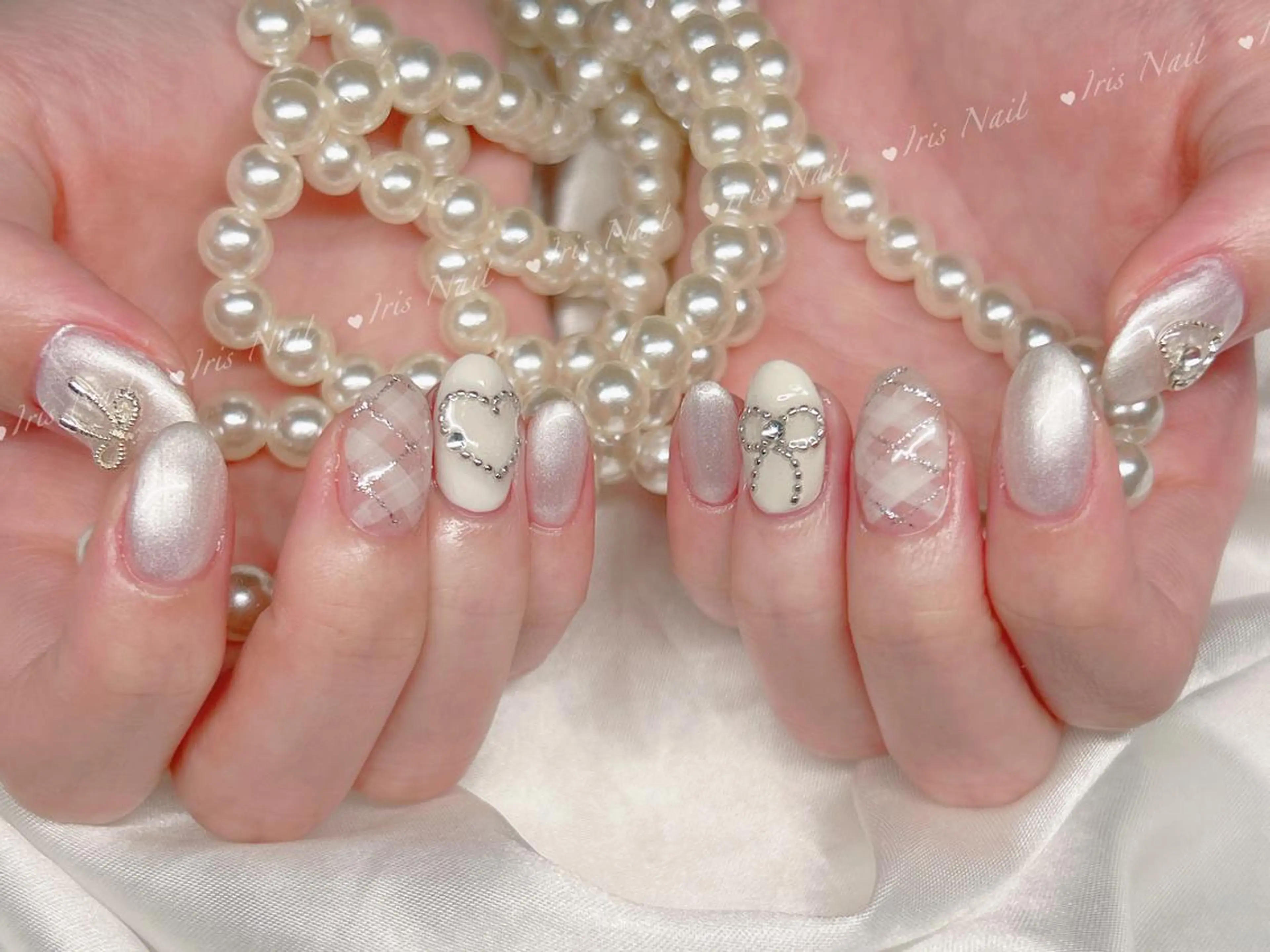 ネイル リボン ハンドネイル ハンドケア 🍒IRIS Nail🌸のネイルデザイン