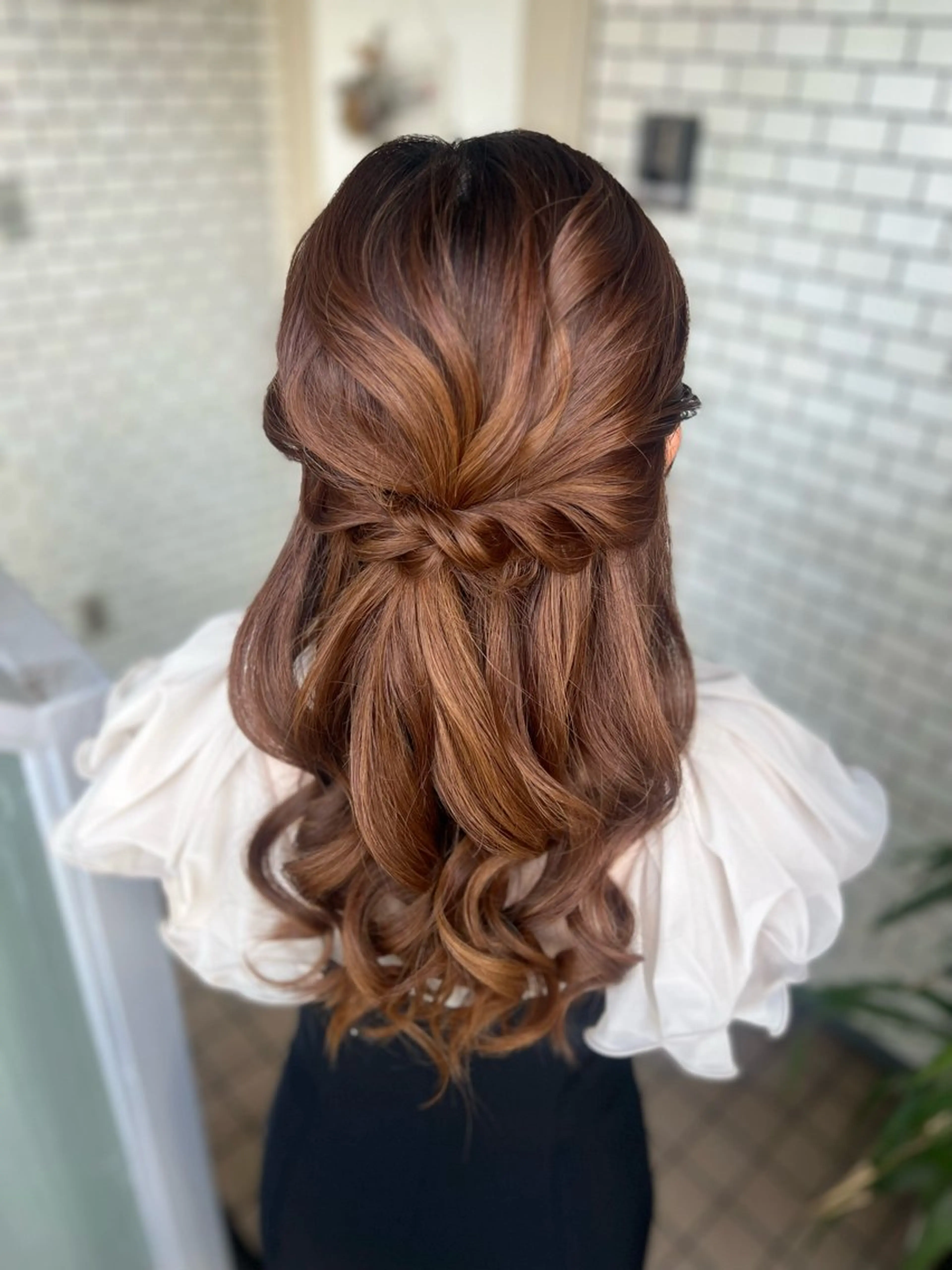 ヘアアレンジ ハーフアップ ヘアセット 大人可愛いヘアメイク 💋🧚‍♀️しずかのヘアスタイル